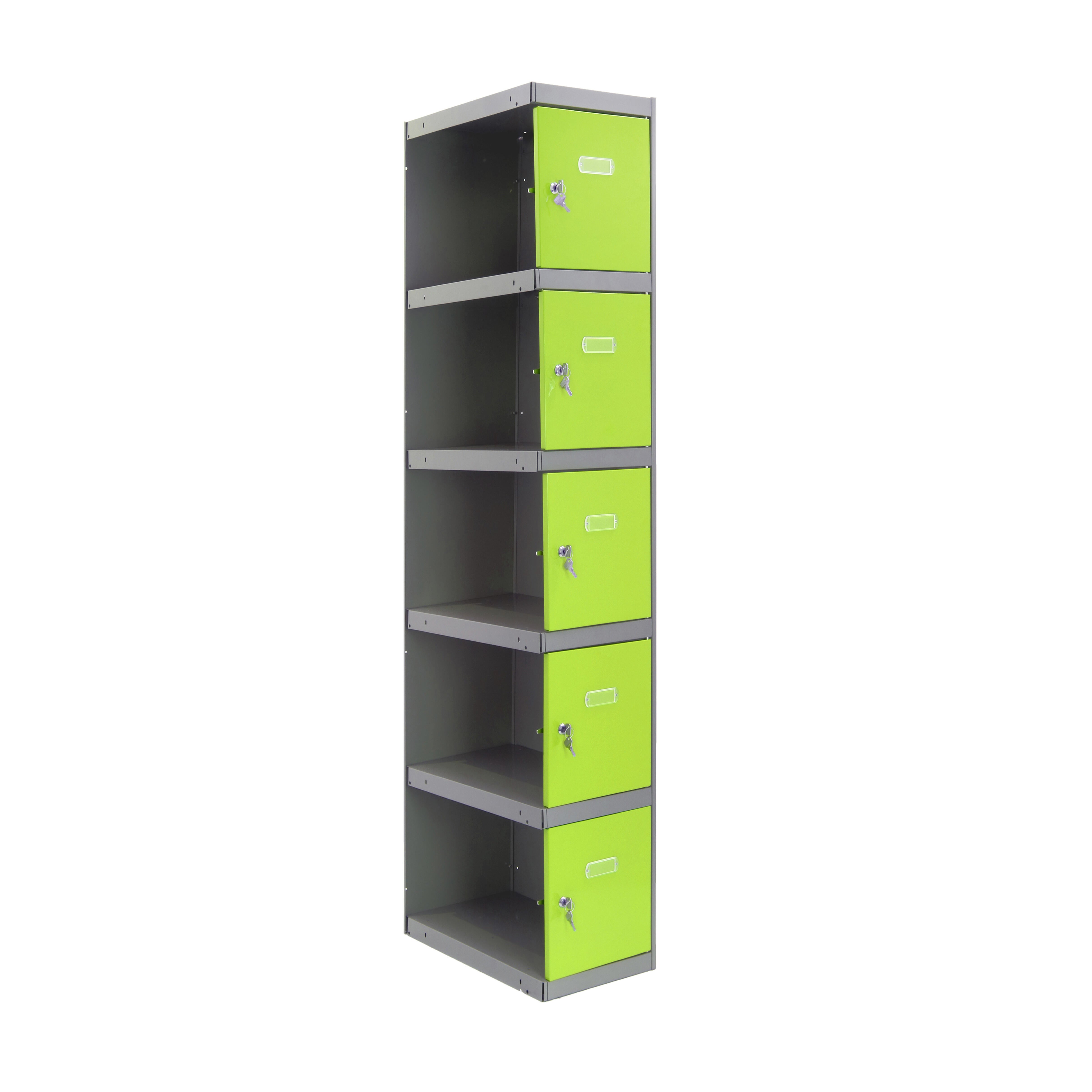 Casillero adicional de acero 30x180x50 cm desmontado color gris/verde 5 puertas