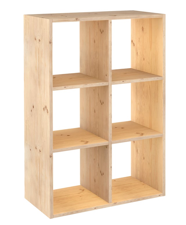 Estantería Dinamic modular con 6 cubos de madera maciza de pino 105,4x70,8x33cm