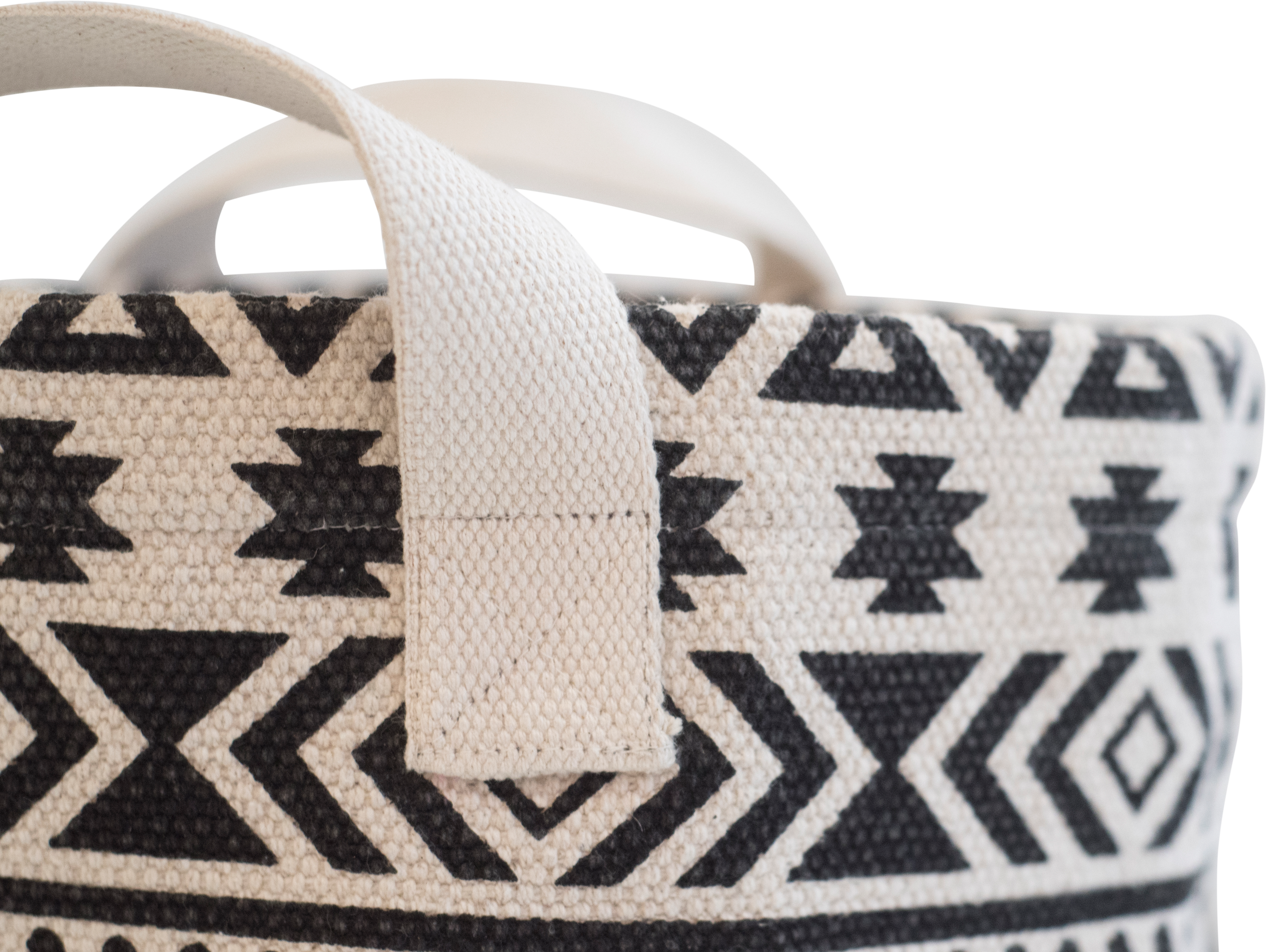 Cesta decorativa BASKET ETNICO blanco y negro 30x30x30 cm - 4
