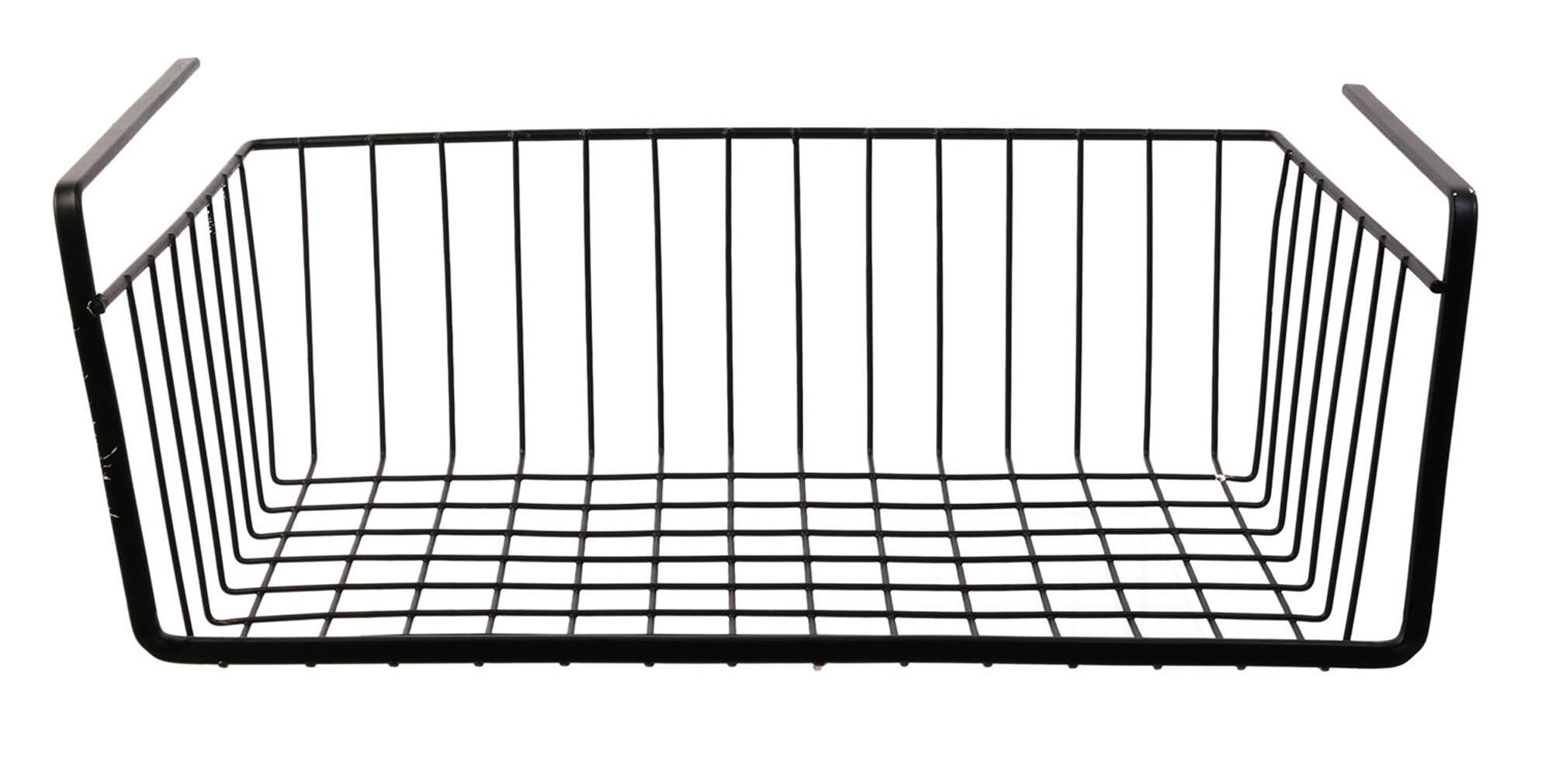 Cesta colgante de metal negro de 40x14x26 cm (anchoxaltoxfondo) - 3