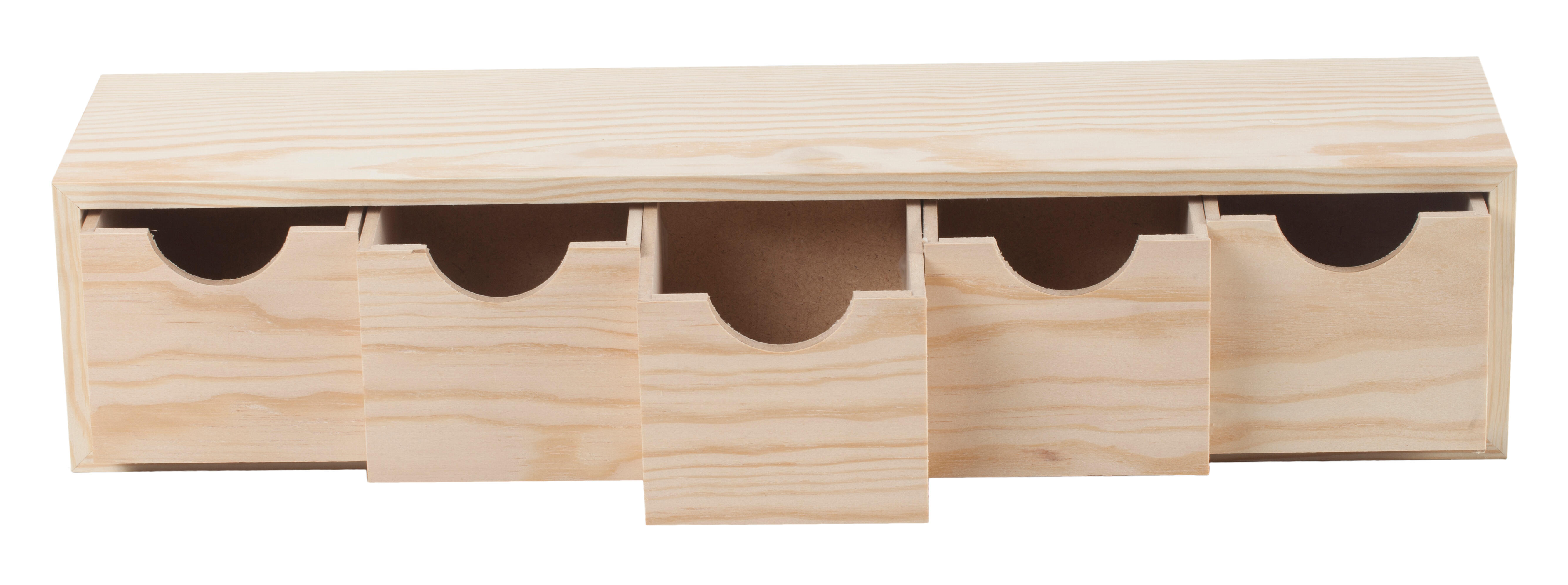Cajonera de rechapado de pino macizo natural de 5 cajones - 16