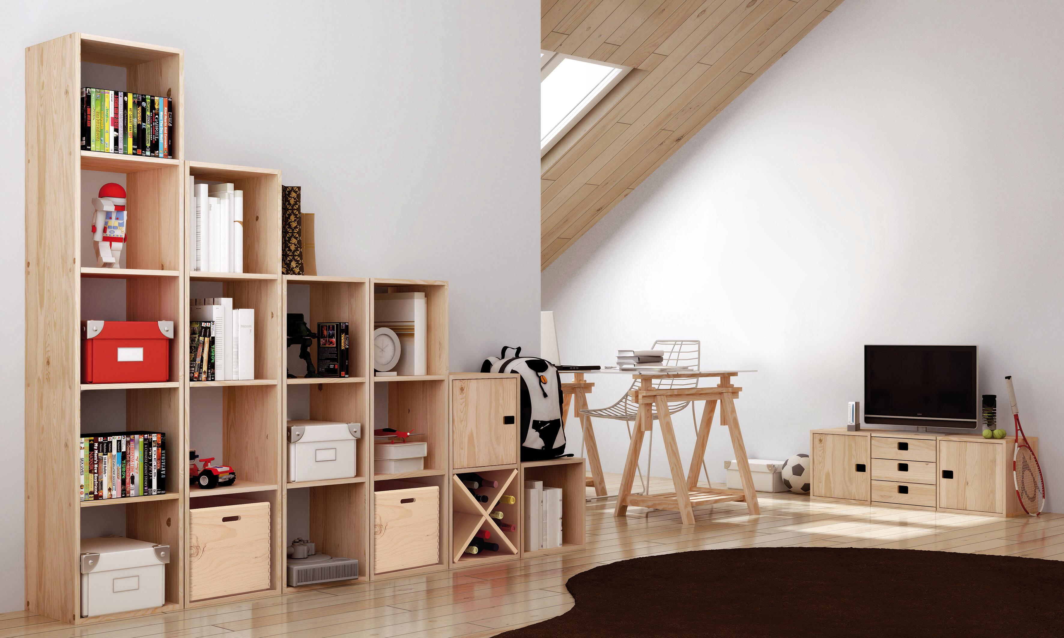 Cesta in legno ASTIGARRAGA chiaro P 30 x L 30 x H 30 cm - 8