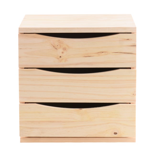 Bloco 3 gavetas pinho 36x30x36 cm Modulable