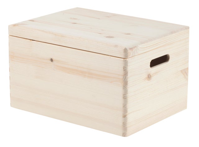 Caja de madera beige Creative 40x30x23cm