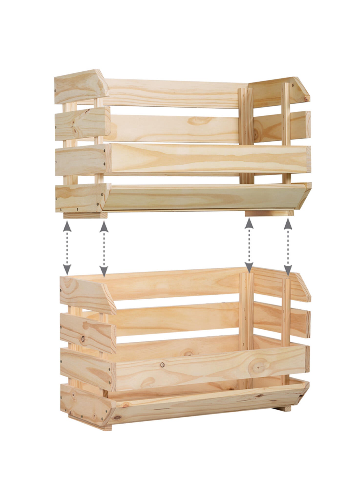 Caixa de madeira EVOLUTION EMPILHÁVEL 60X28.5X35.5CM - 5