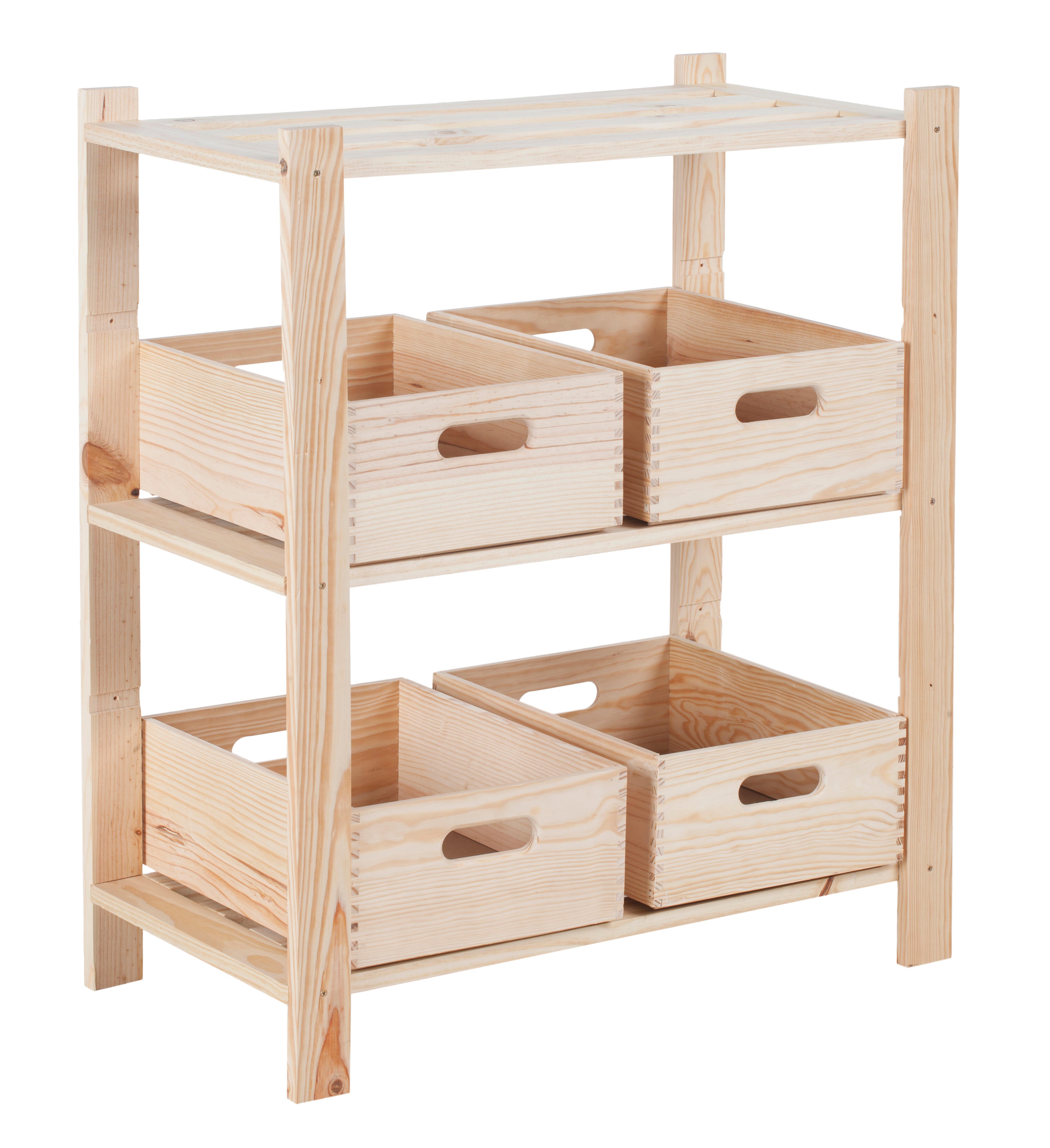 Estantería de madera de pino macizo 3 baldas 90x75x40cm 150Kg - 9