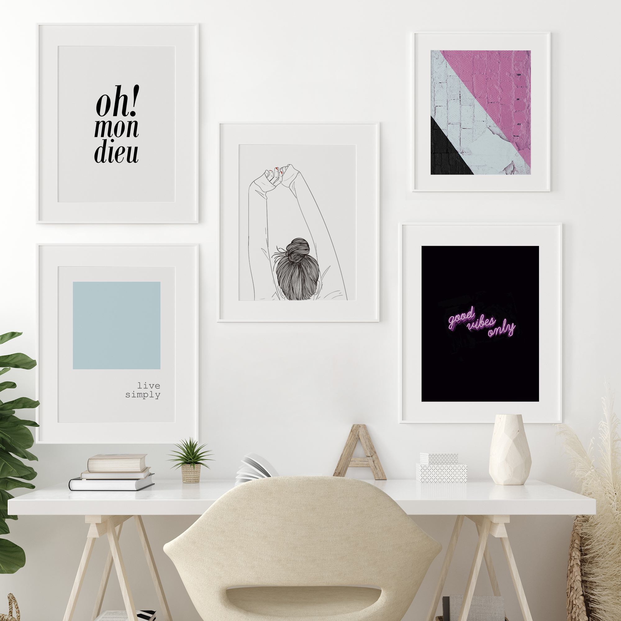 2 Imagens 30x40 cm live simply multicor - 4