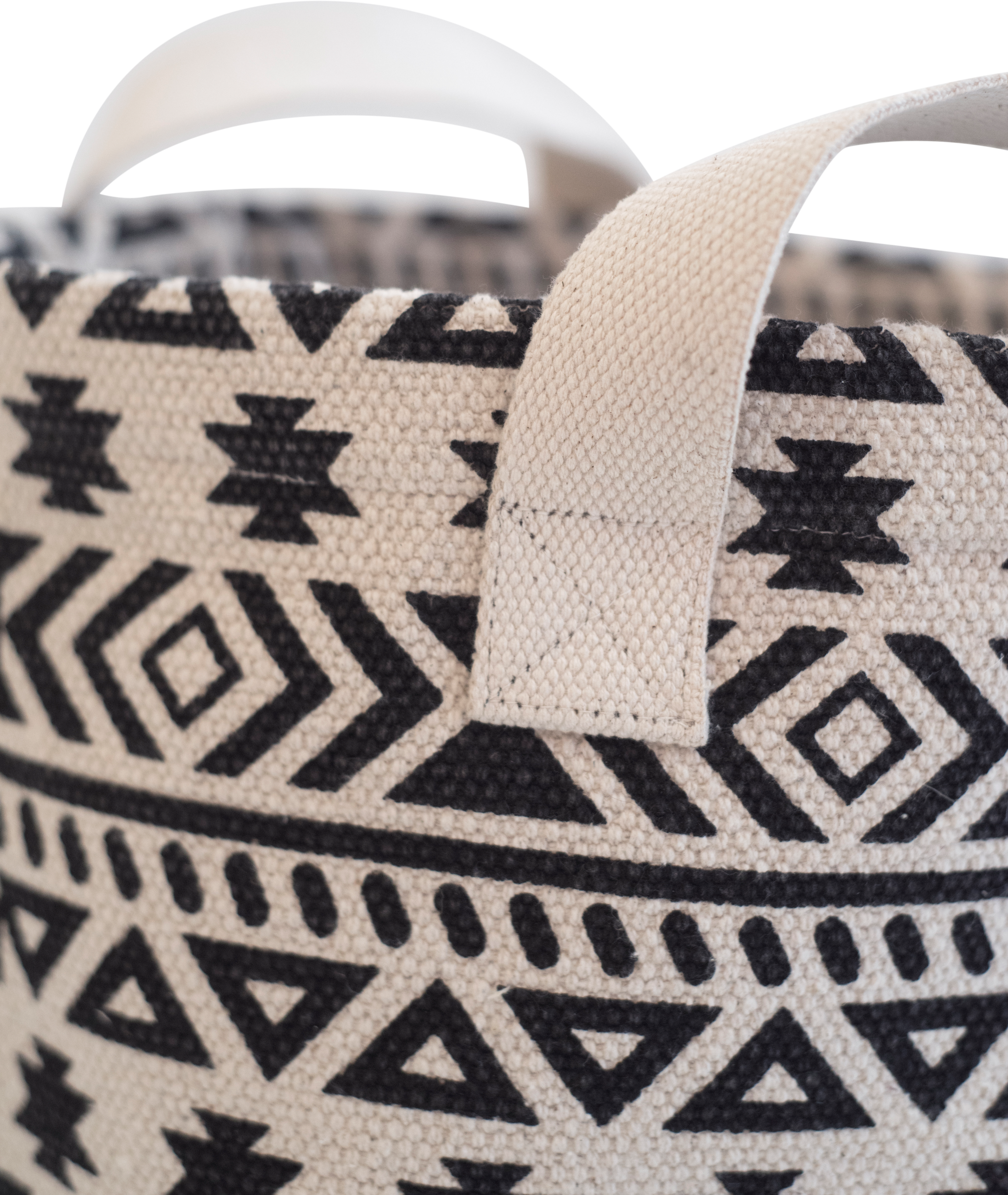 Cesta decorativa BASKET ETNICO blanco y negro 30x30x30 cm - 3