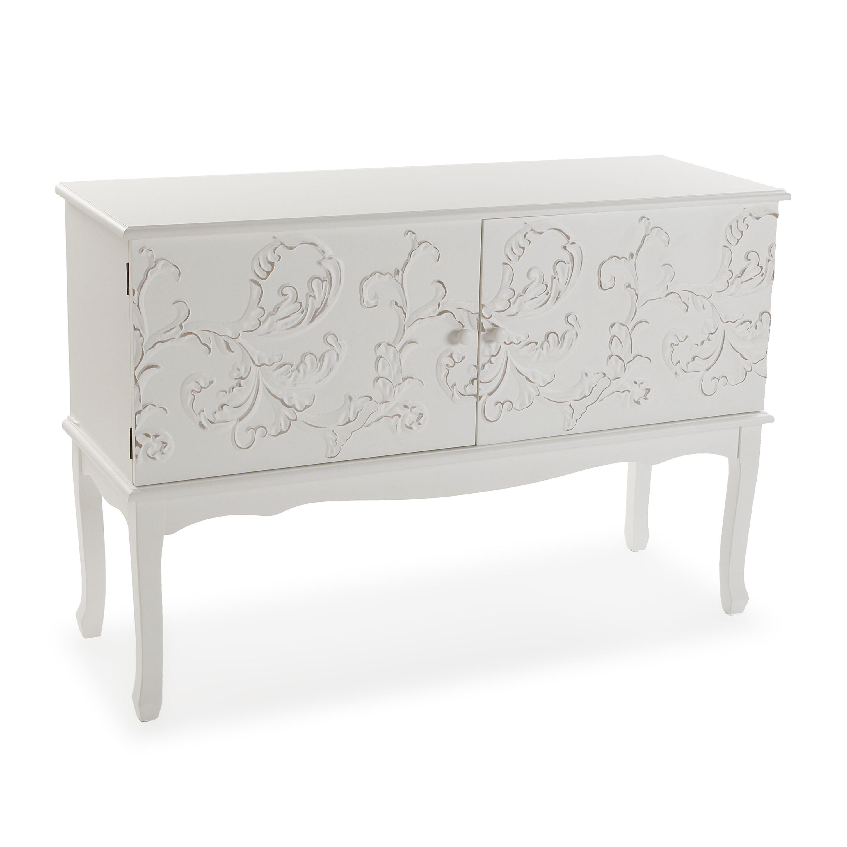 Aparador mueble auxiliar linnet con 2 puertas blanco de 124x78x40cm