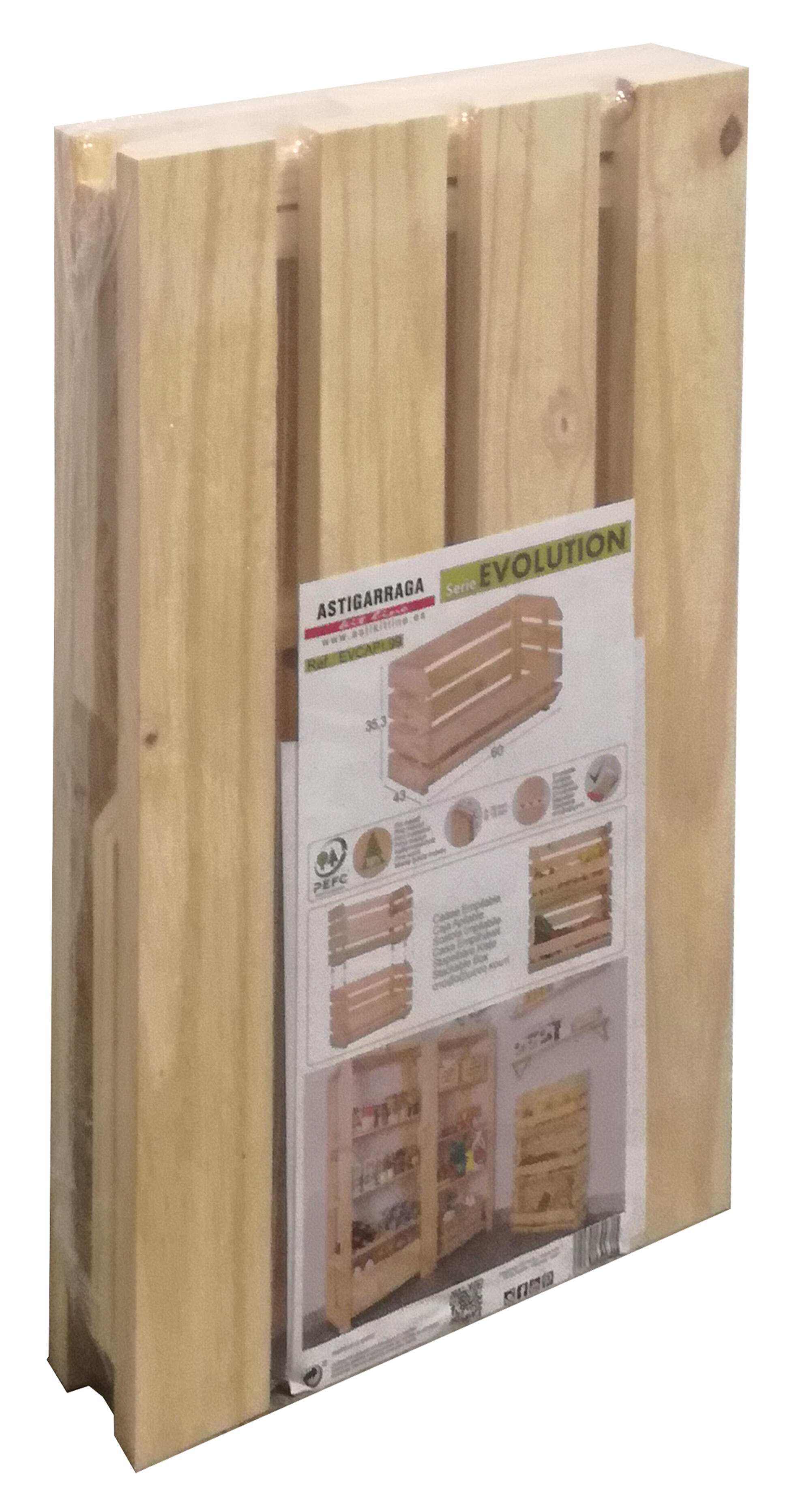 Caixa de madeira EVOLUTION EMPILHÁVEL 60X28.5X35.5CM - 7