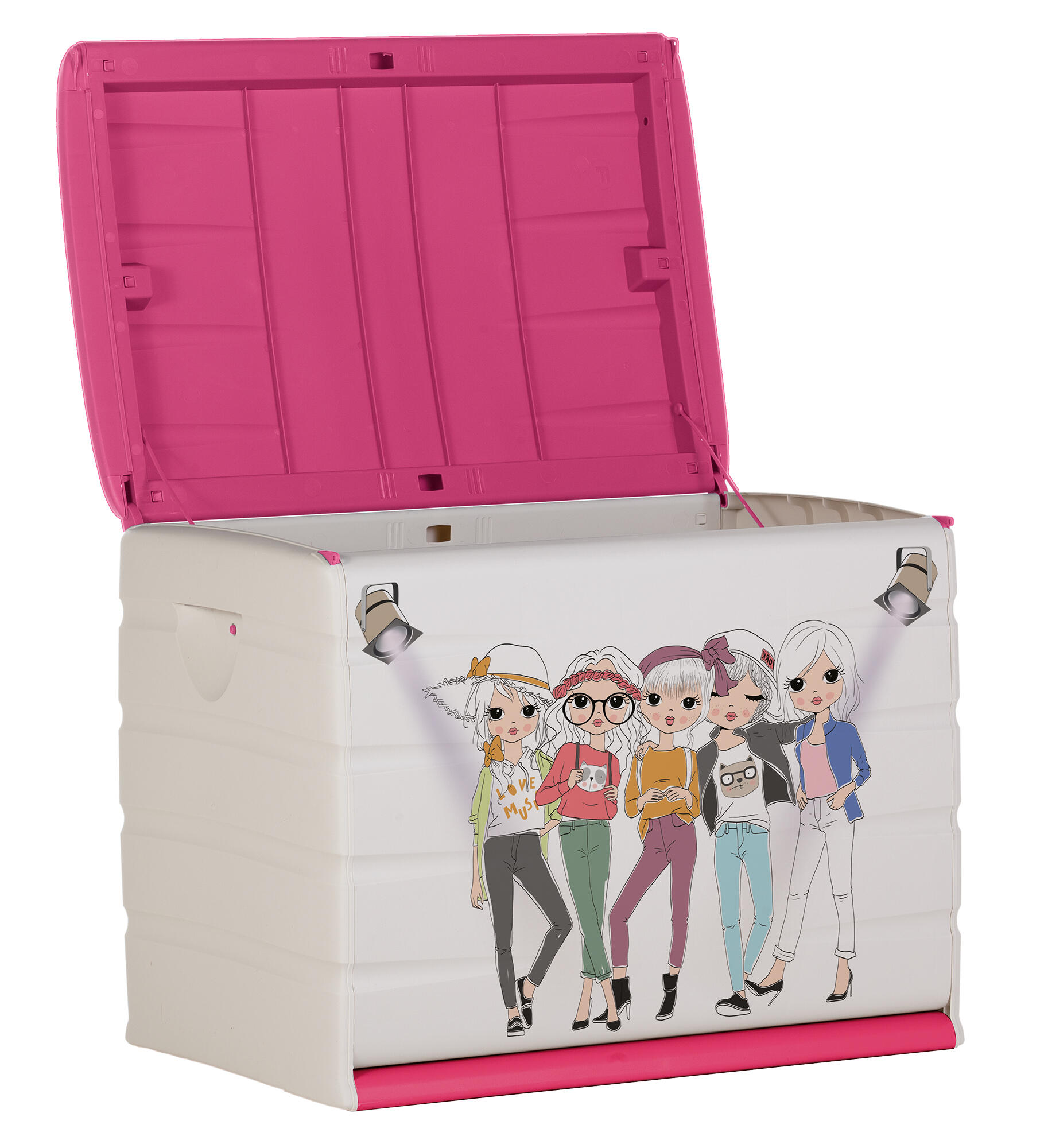 Banco-baúl de resina para exterior plastiken space-saver 80 x 61 x 53 cm y capacidad de 260 l