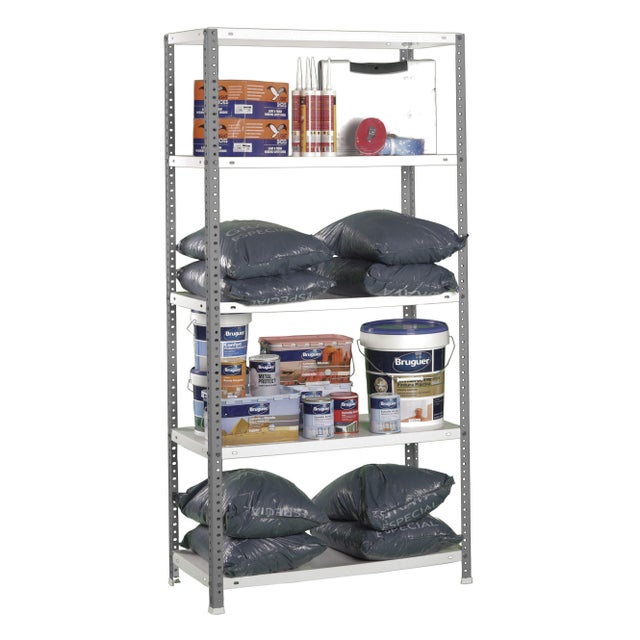 Estantería metálica en kit 180x90x30 cm GRIS/BLANCO 5B