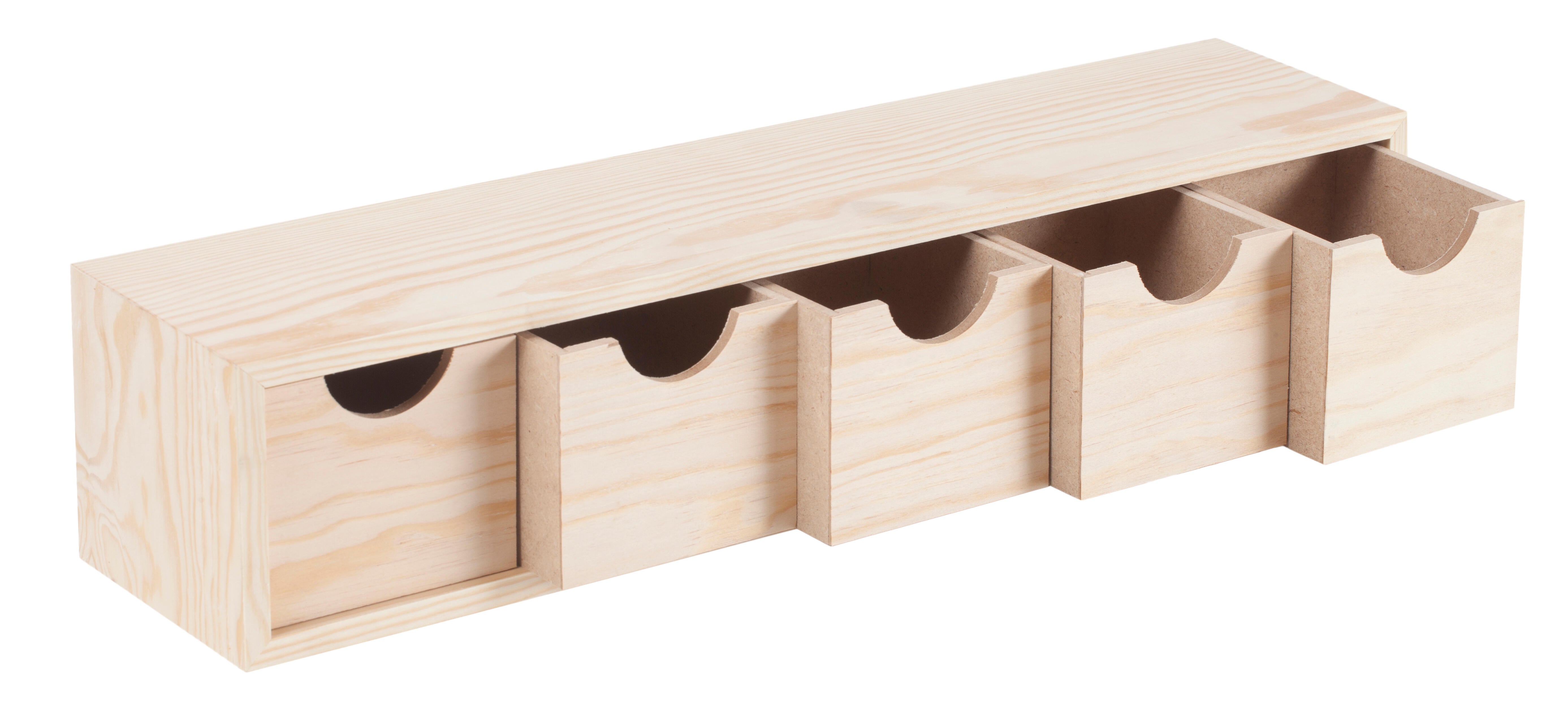 Cajonera de rechapado de pino macizo natural de 5 cajones - 14