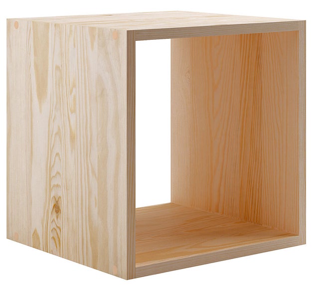 Estantería de madera en kit Dinamic de 36,2x36,2x33 cm y 50 kg max, por balda