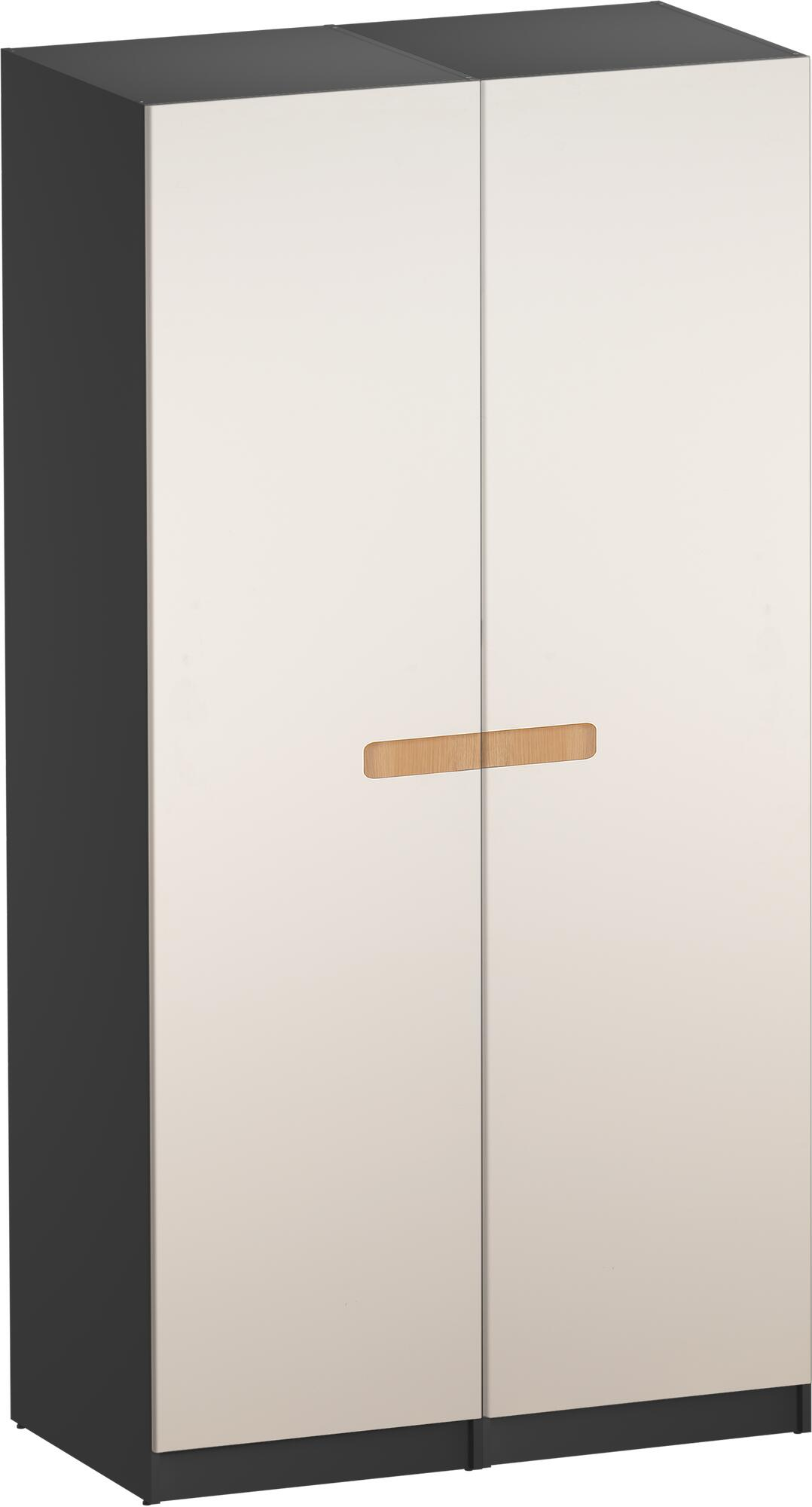 Armario ropero puerta abatible spaceo home nepal blanco / roble 120x240x59 cm