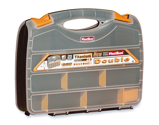 Caixa para parafusos DUPLA 42 DIVISÕES 8X38X29CM