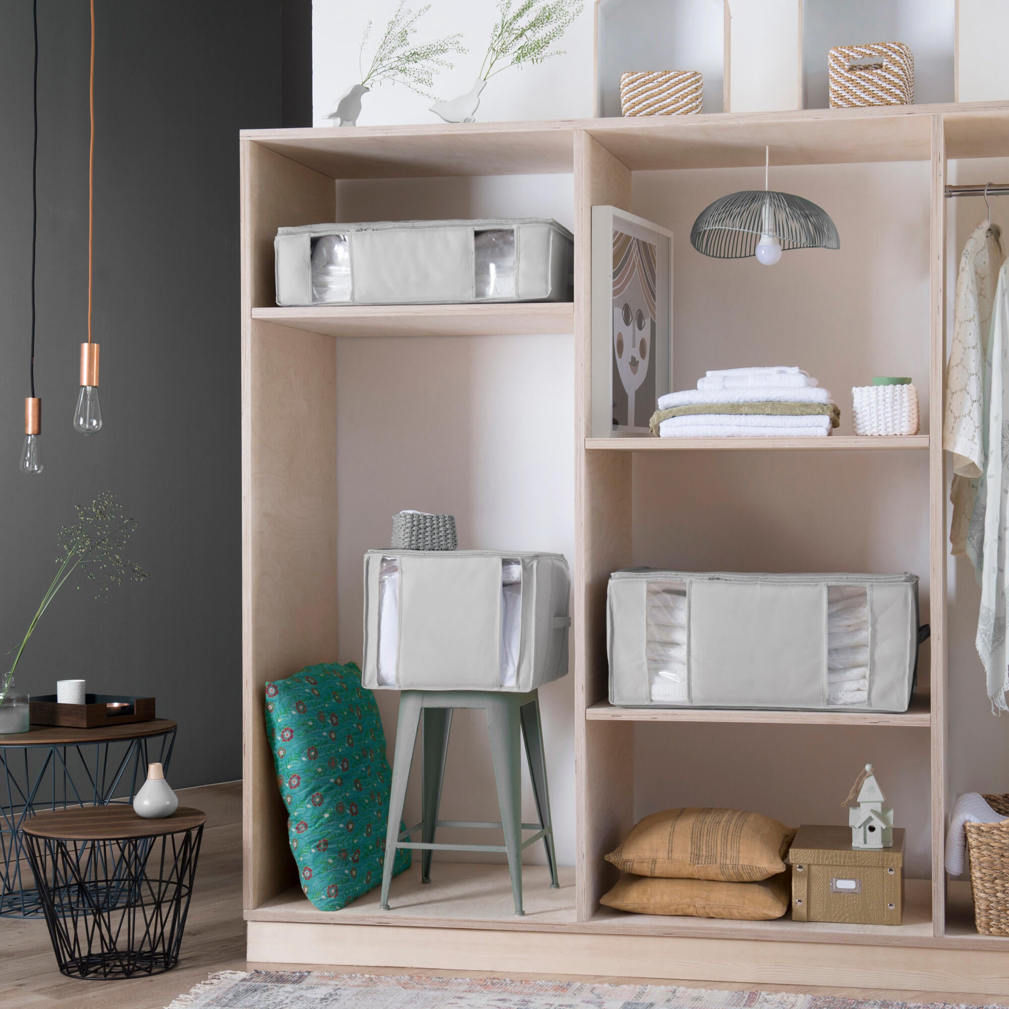 Housse de rangement sous vide Granit gris clair l56xP42xH33cm Compactor - 5