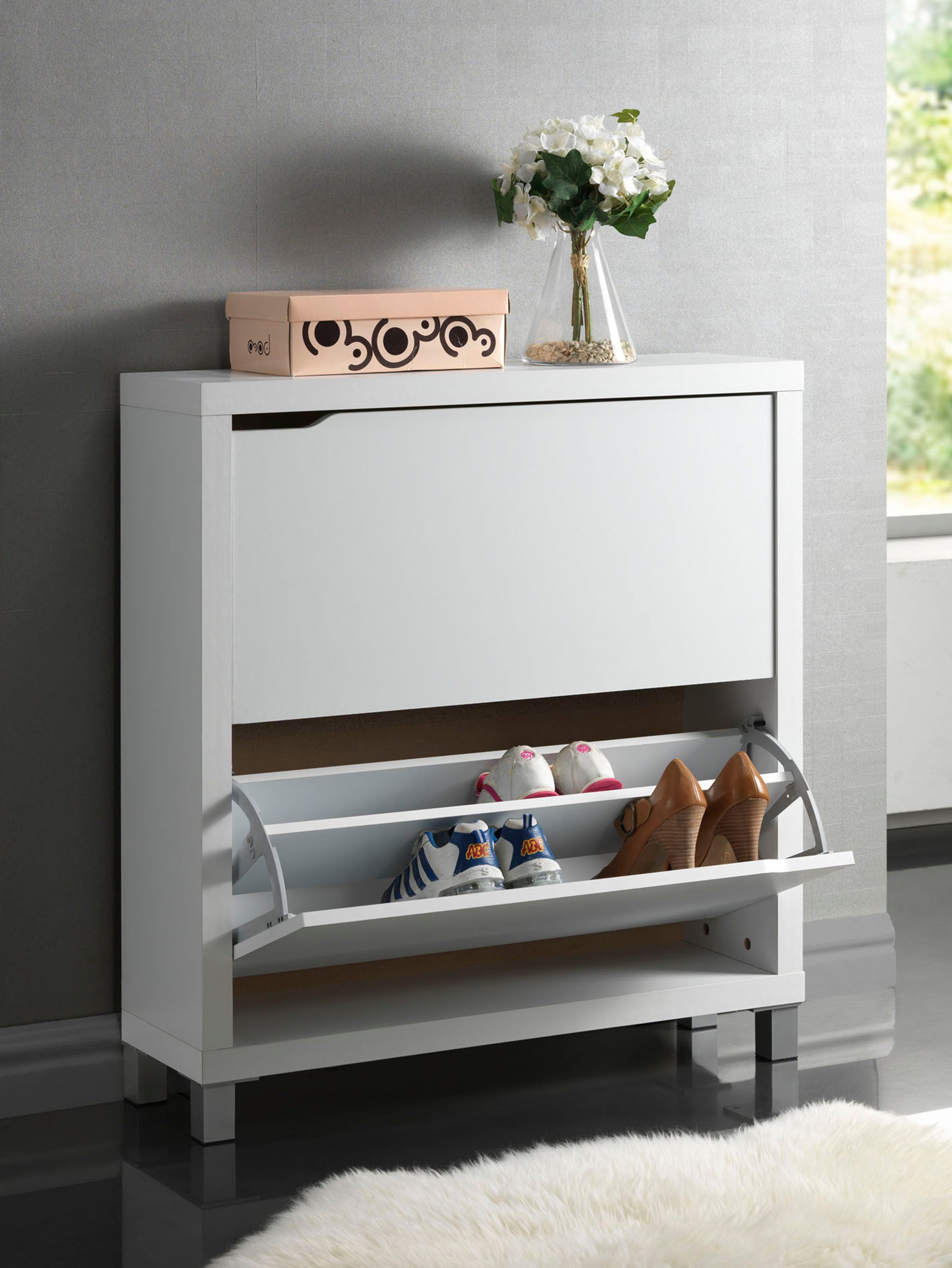 Zapatero kubox blanco mate para 12 pares de 79x84x24 cm