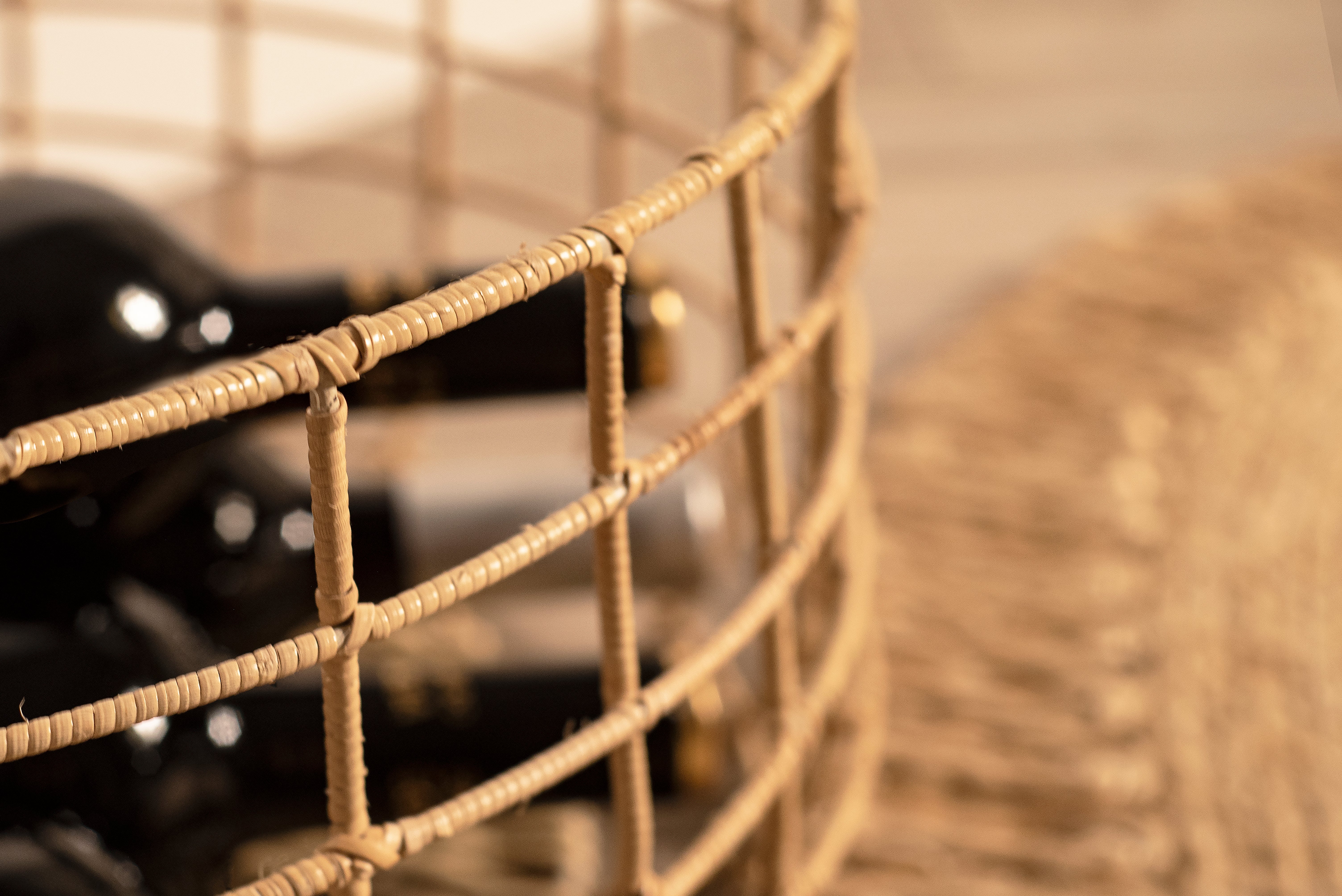 Cesto de bambu cuadricula 30x30 cm castanho - 4