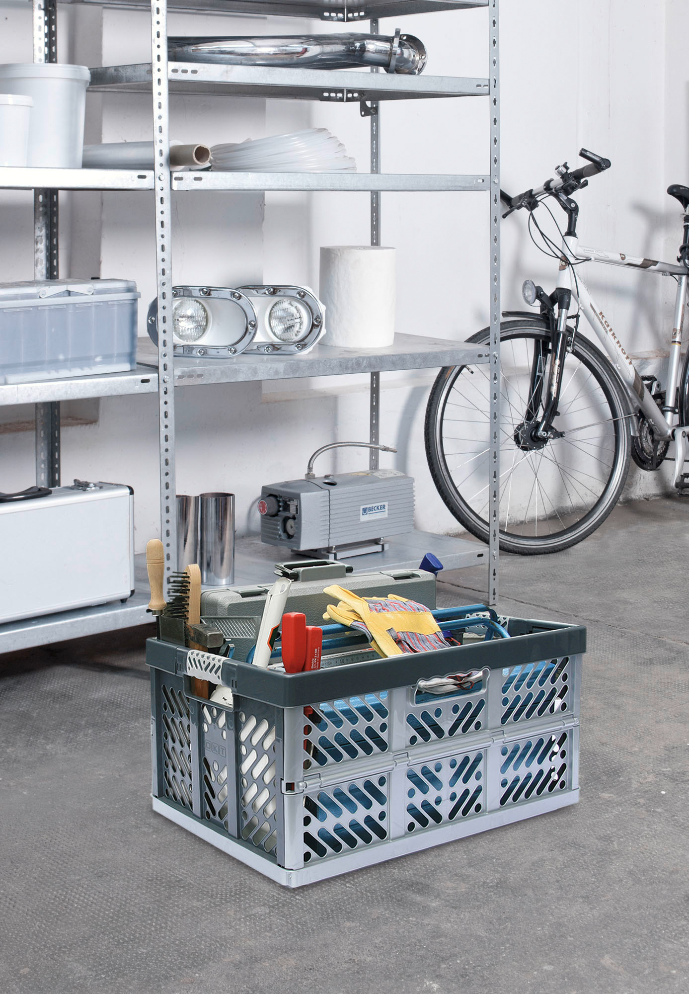 Caja plegable 45L 54x37x28 plateada - 2