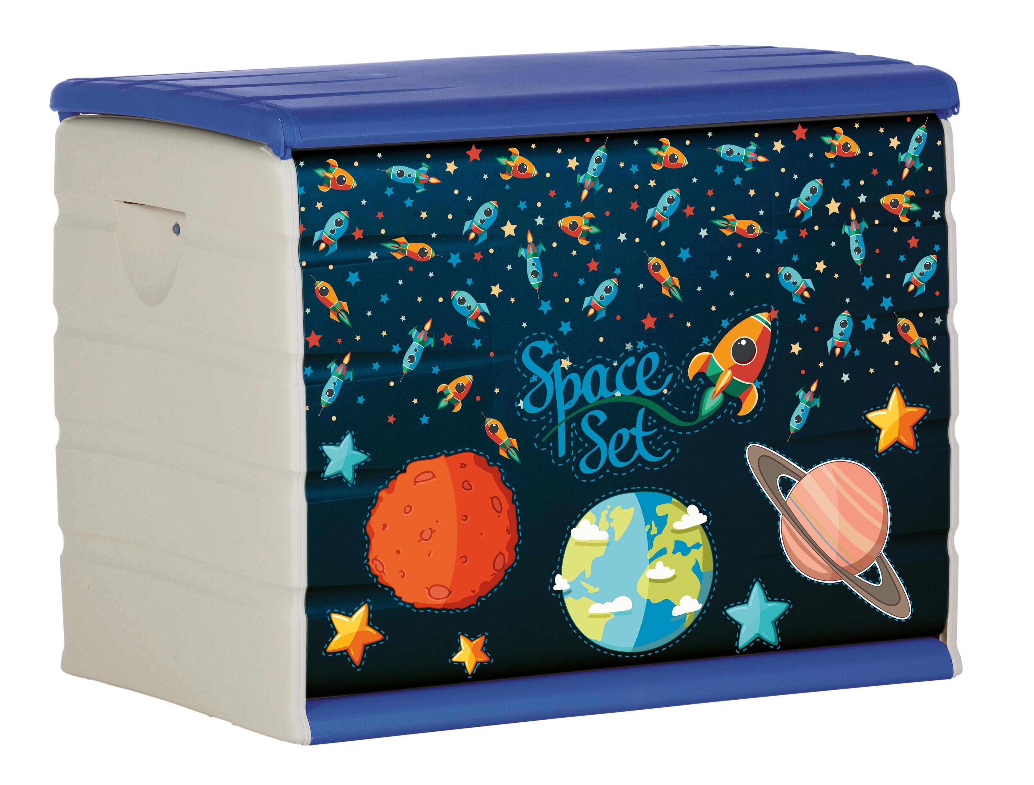 Baúl de resina space azul de 61x80x53 cm y capacidad de 260l