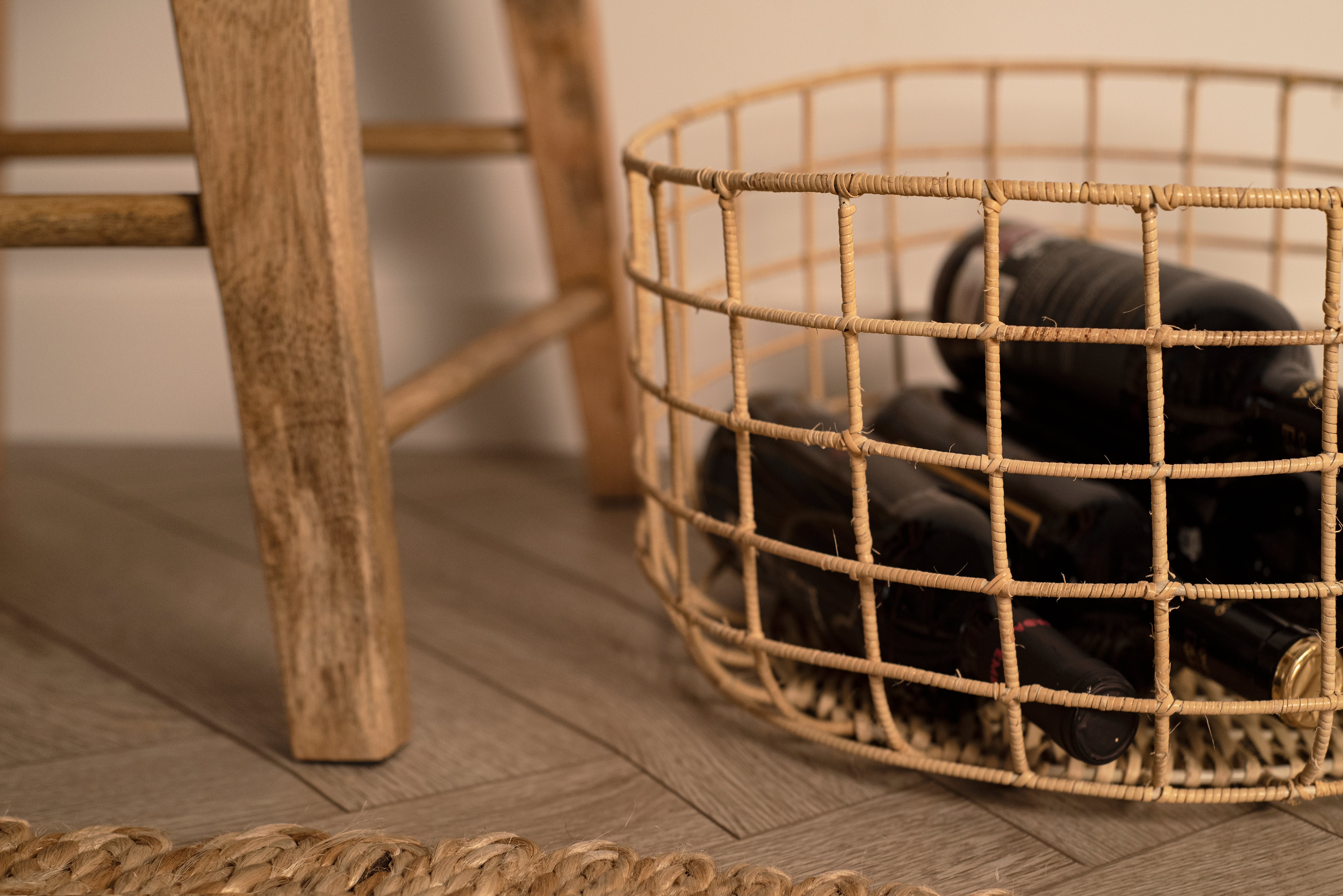 Cesto de bambu cuadricula 30x30 cm castanho - 5