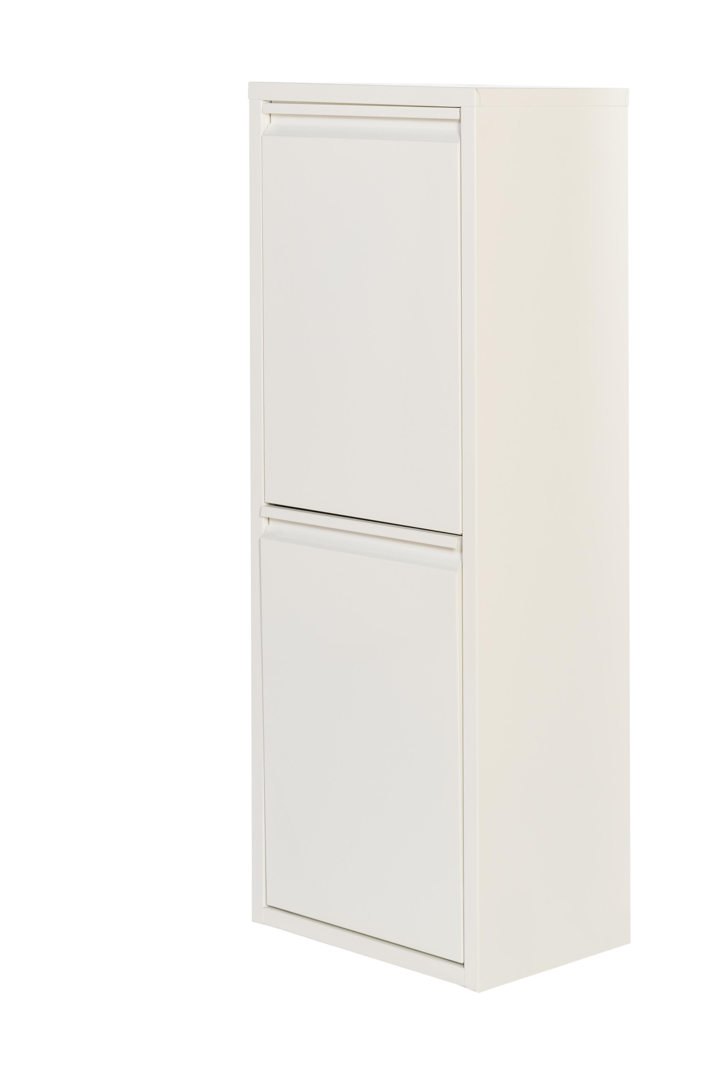 Armario para reciclaje de metal 33.5x92x25cm color bco 2 puertas 2 cubos de 15l
