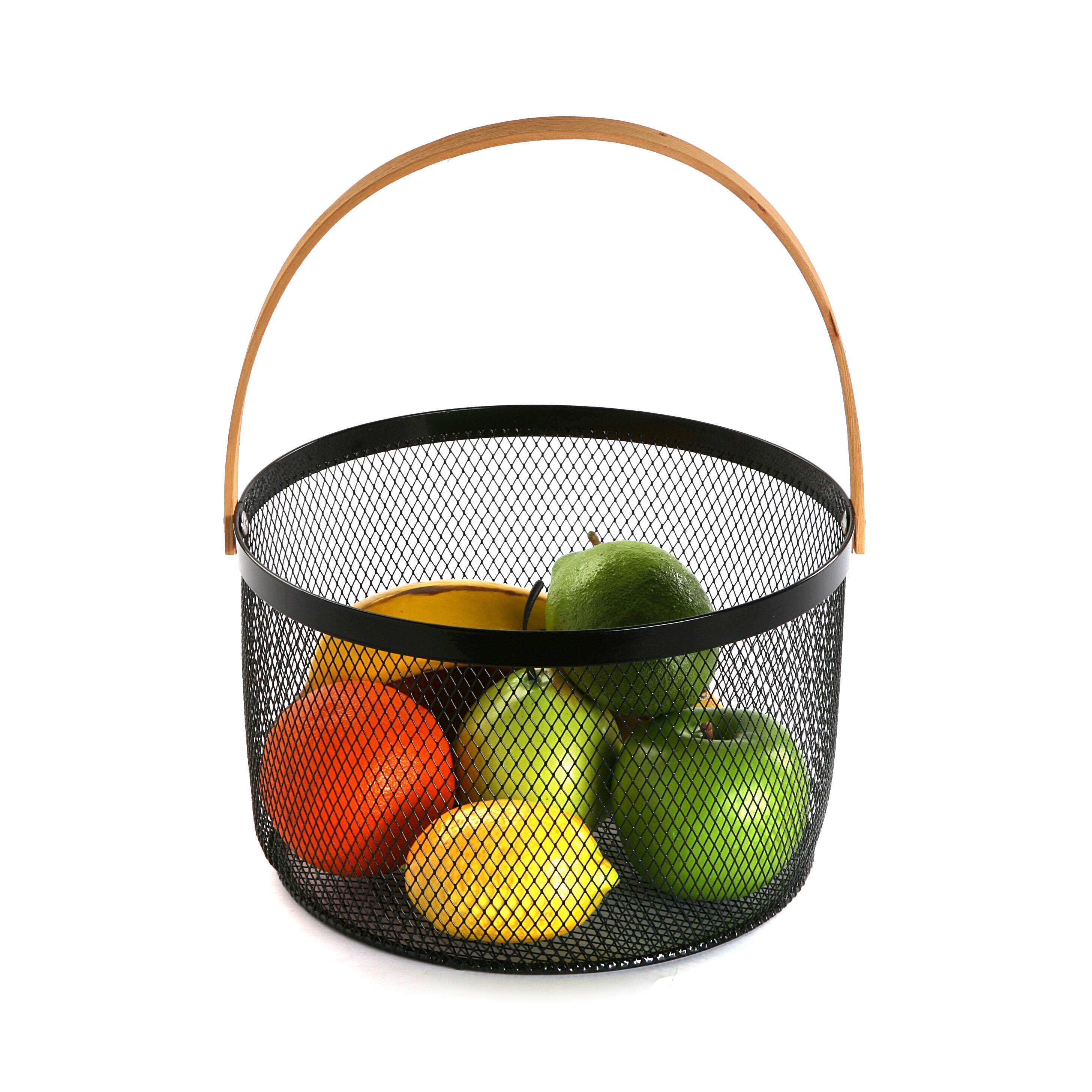 Fruteira de mesa CESTO COM ASA PRETO - 3