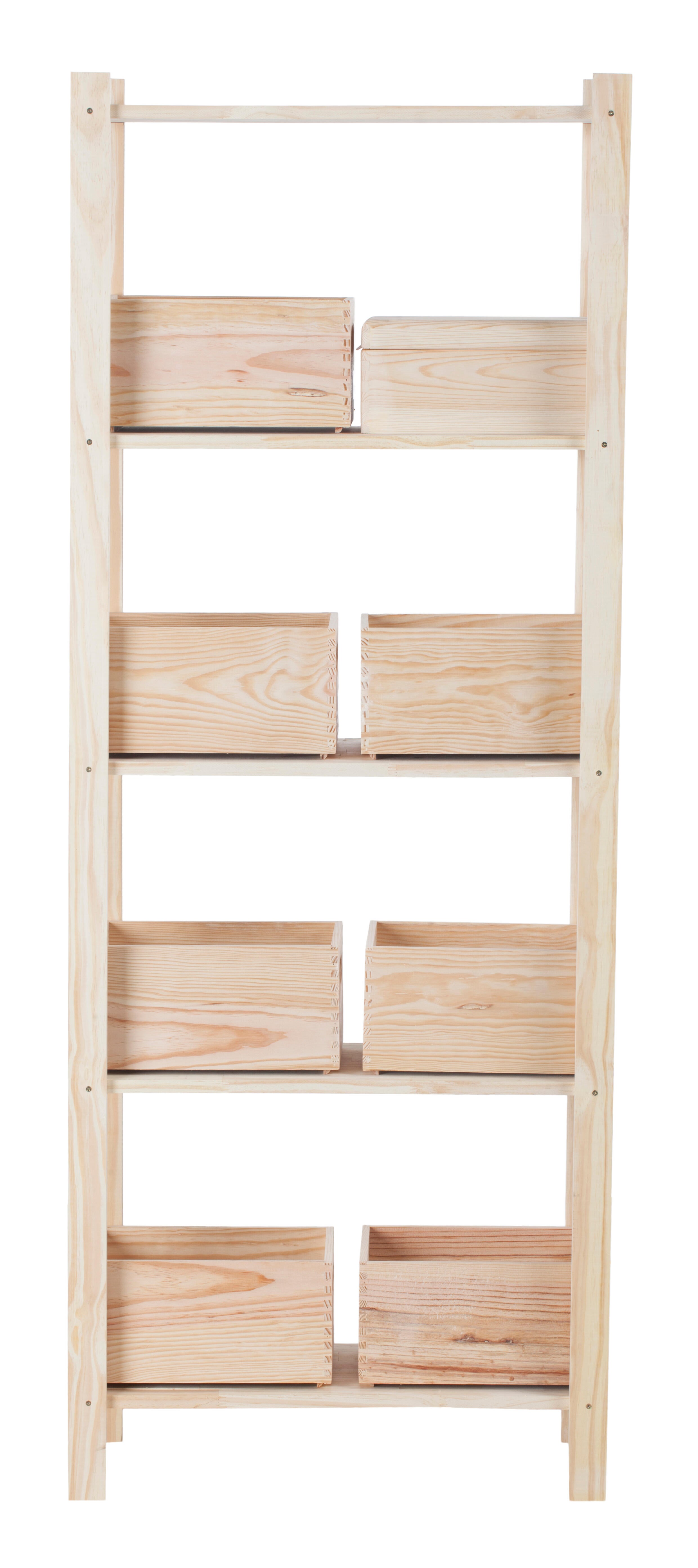 Estantería de madera de pino macizo con 5 baldas 170x65x28cm 150 Kg - 7