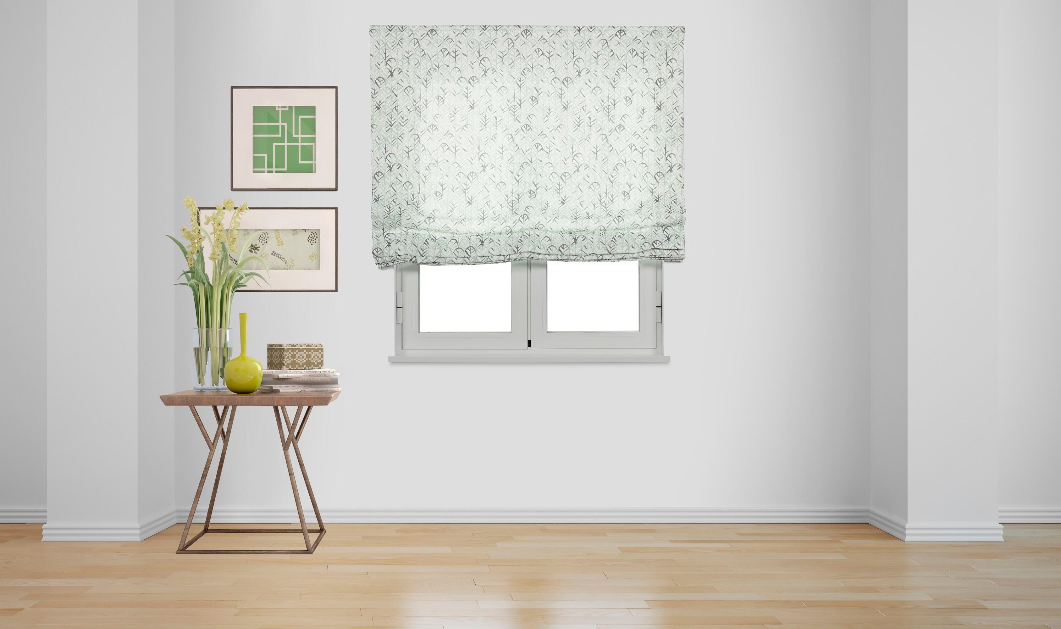 Estor plegable paqueto semi-opaco con cadena leaf poliéster hoja verde viewtex de 105x175 cm