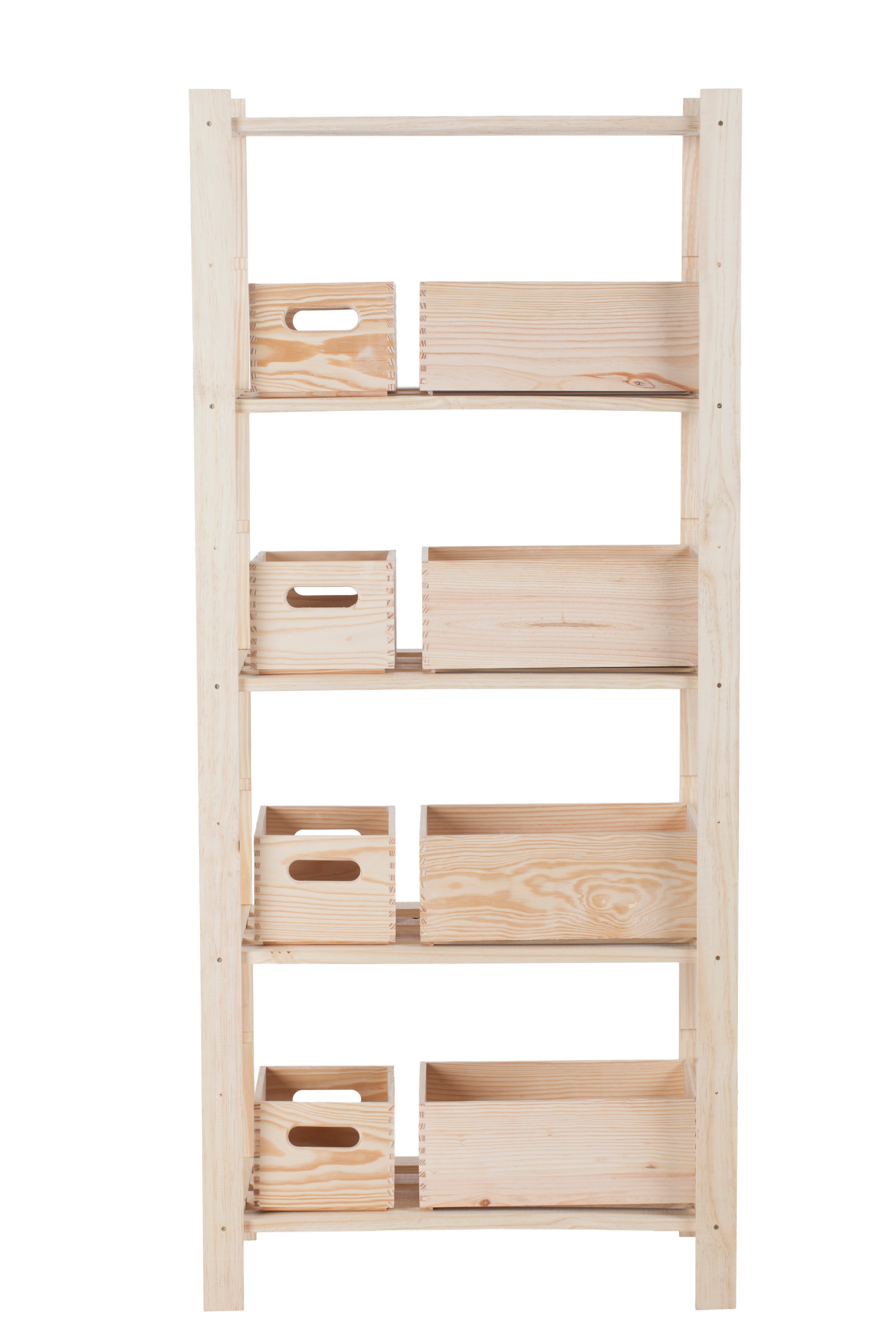 Estantería de madera de pino macizo con 5 baldas 170x75x40cm 250 Kg - 8