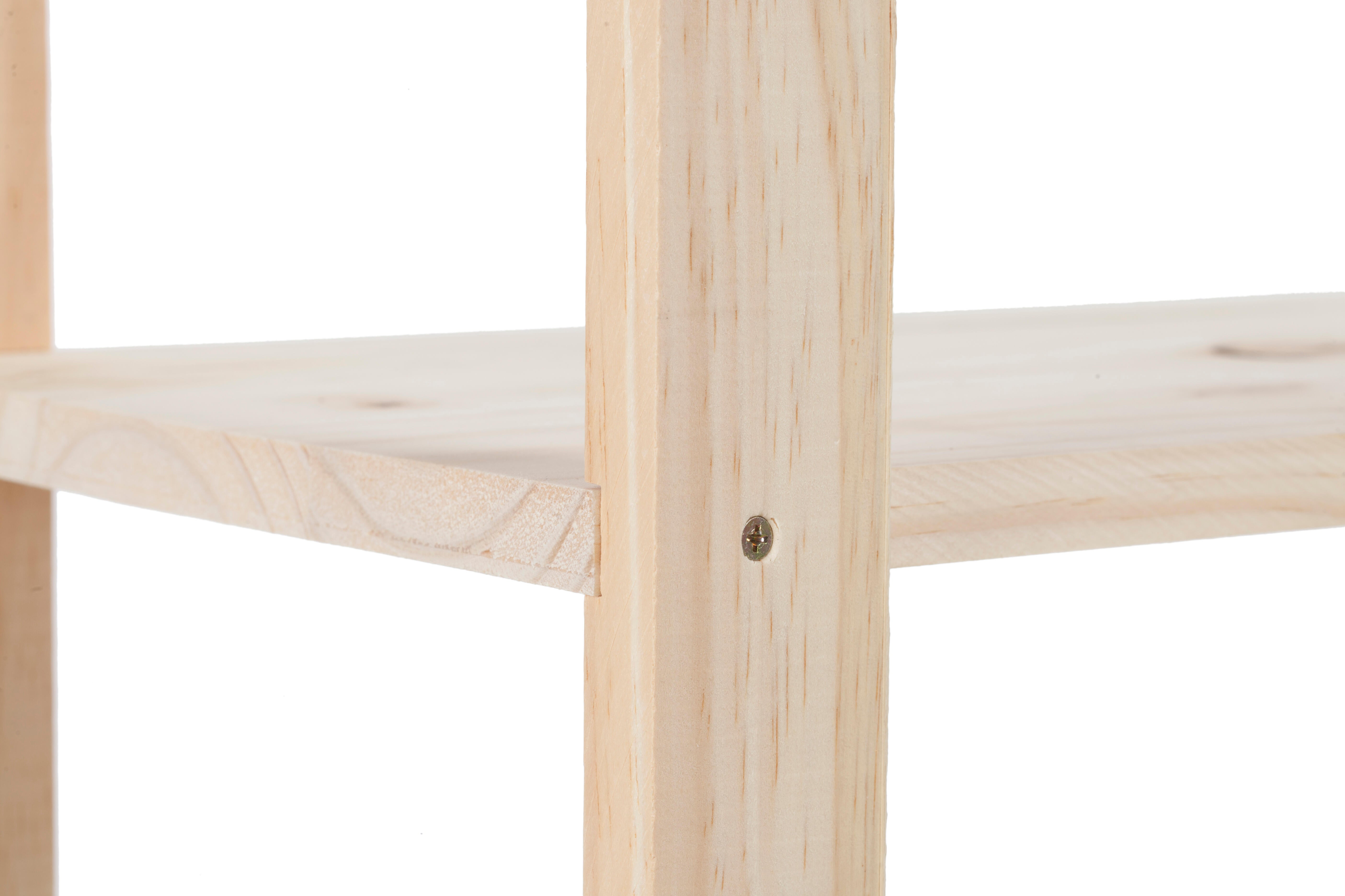 Estantería de madera de pino macizo con 3 baldas 93x65x28cm 90Kg - 11
