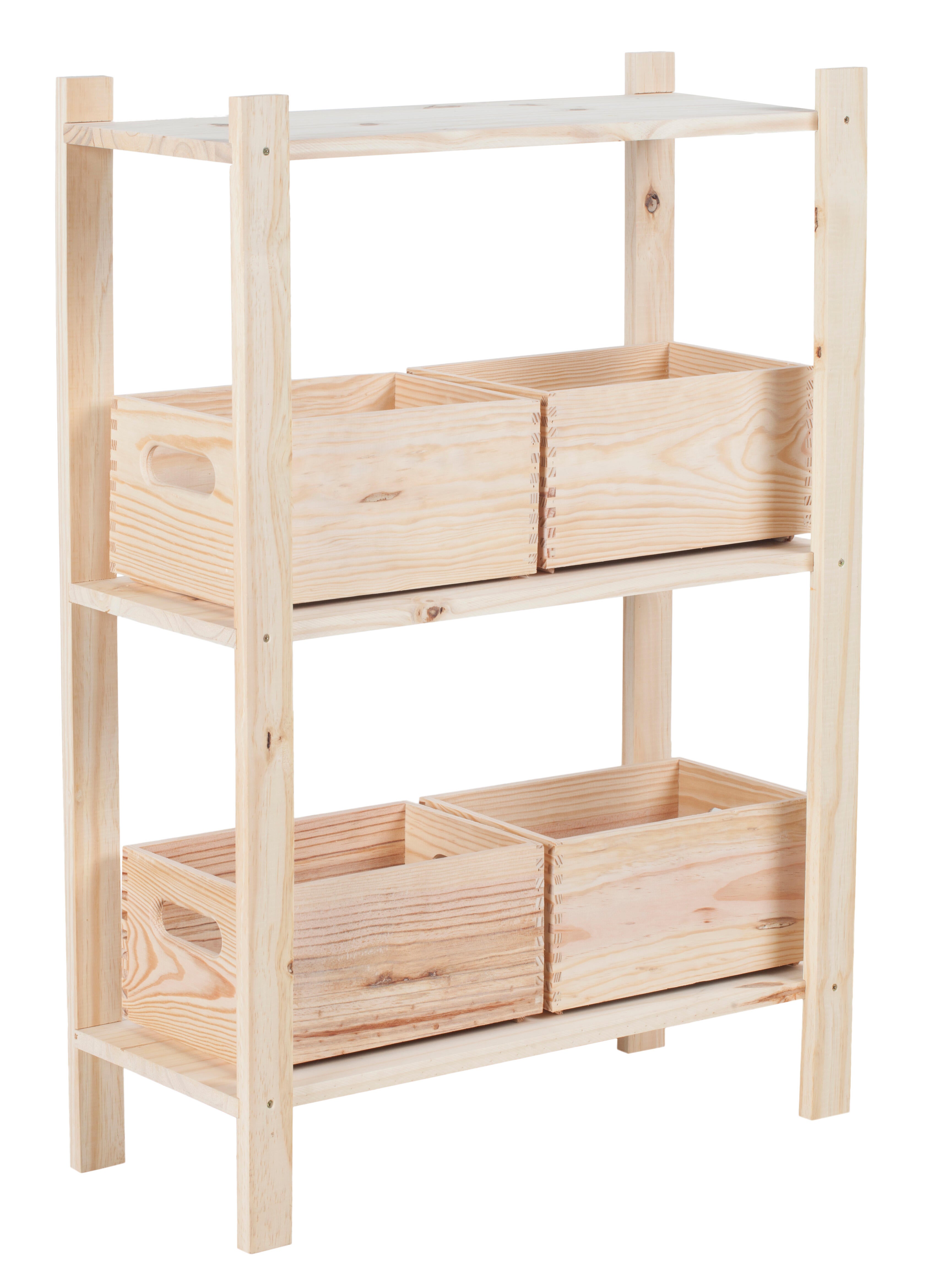 Estantería de madera de pino macizo con 3 baldas 93x65x28cm 90Kg - 10