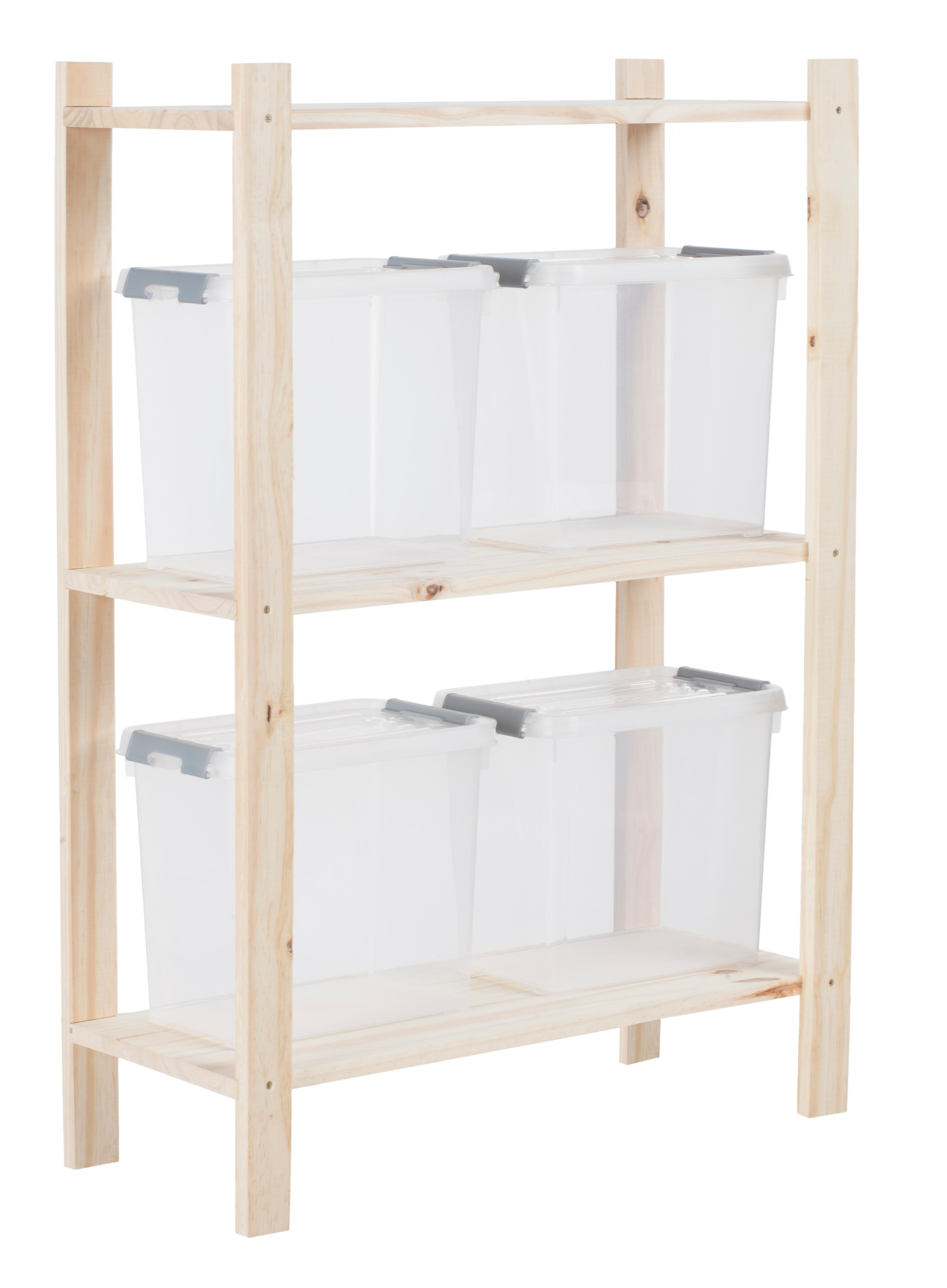 Estantería de madera de pino macizo con 3 baldas 93x65x28cm 90Kg - 9