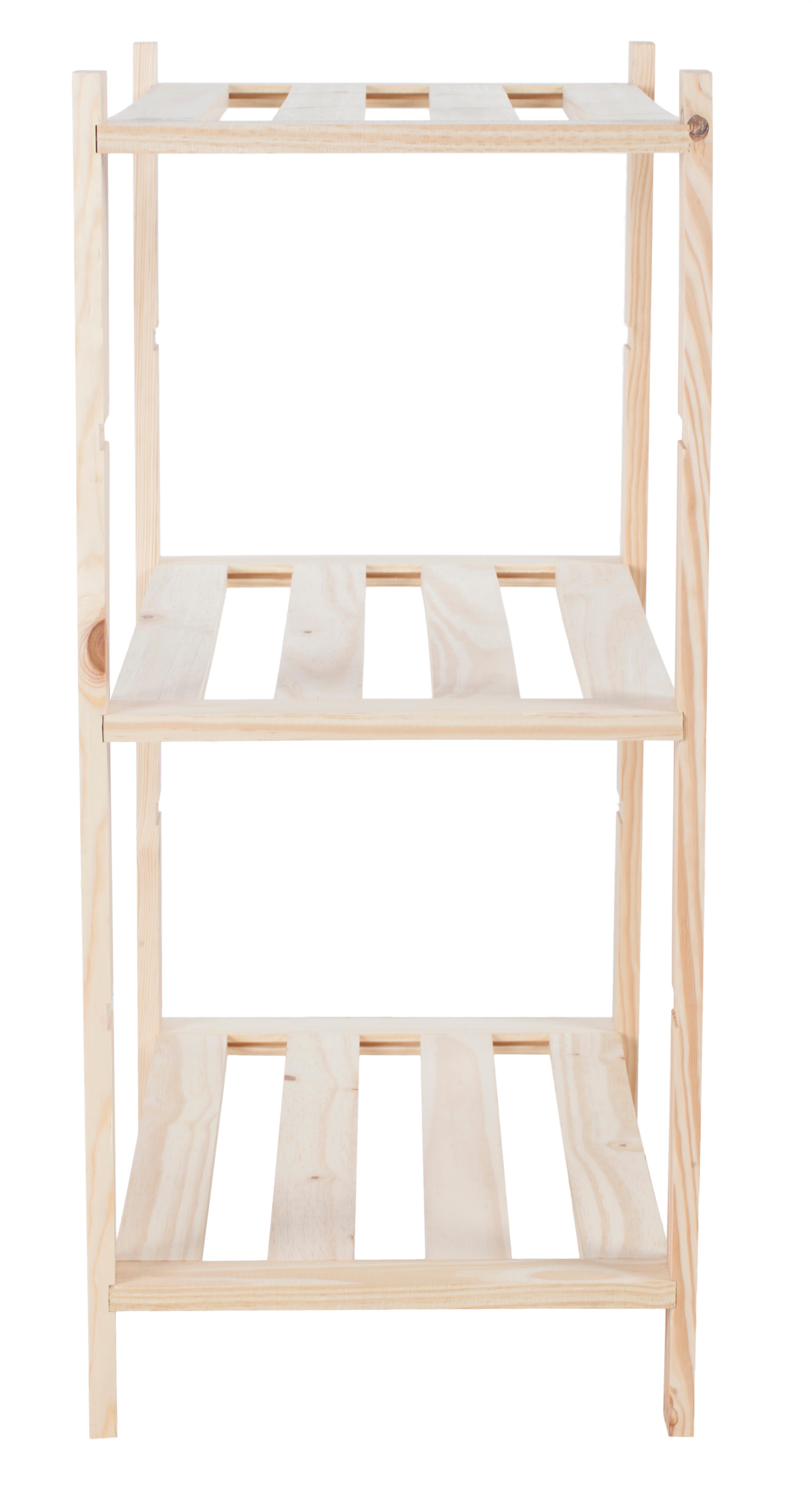 Estantería de madera de pino macizo 3 baldas 90x75x40cm 150Kg - 7