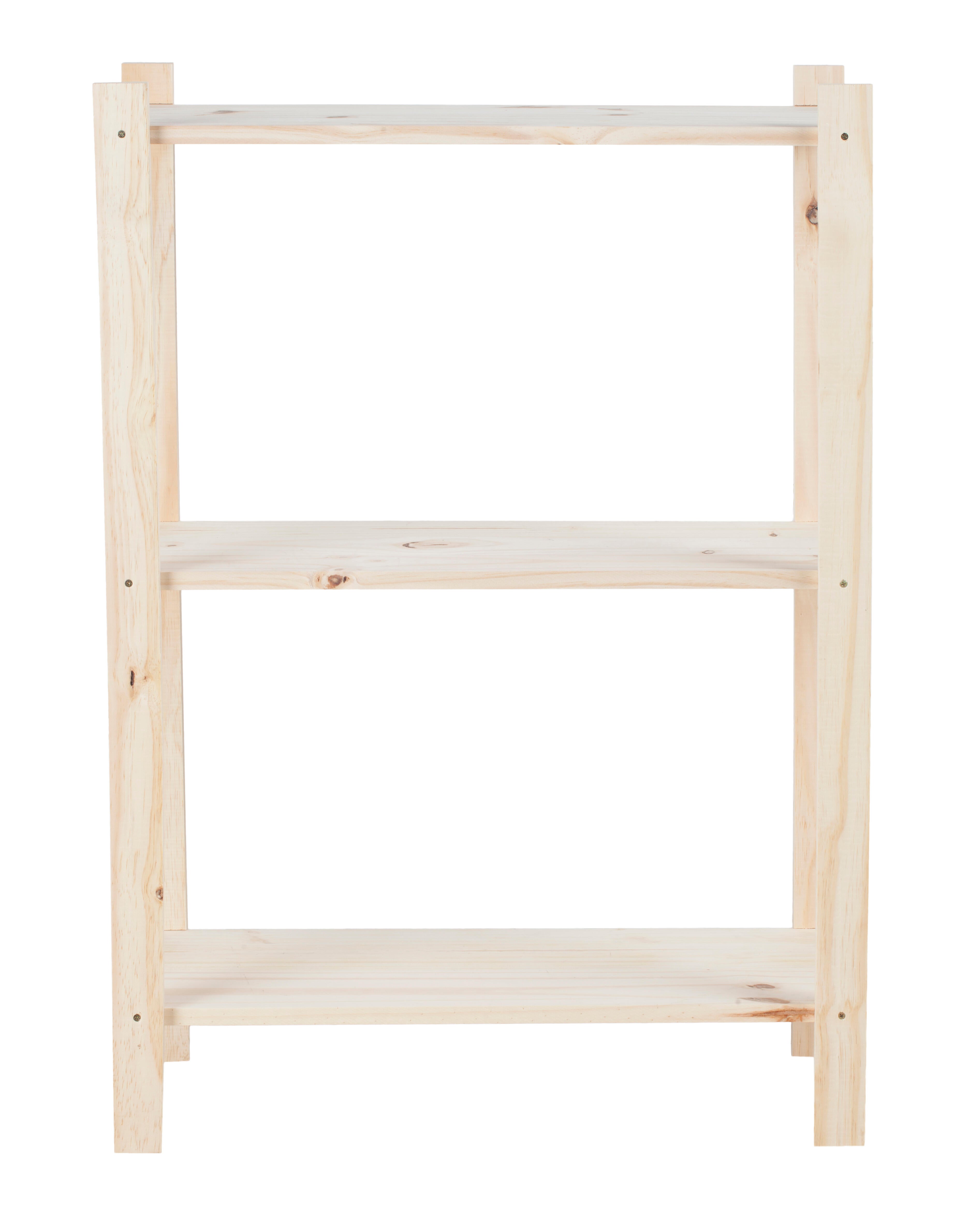 Estantería de madera de pino macizo con 3 baldas 93x65x28cm 90Kg - 8
