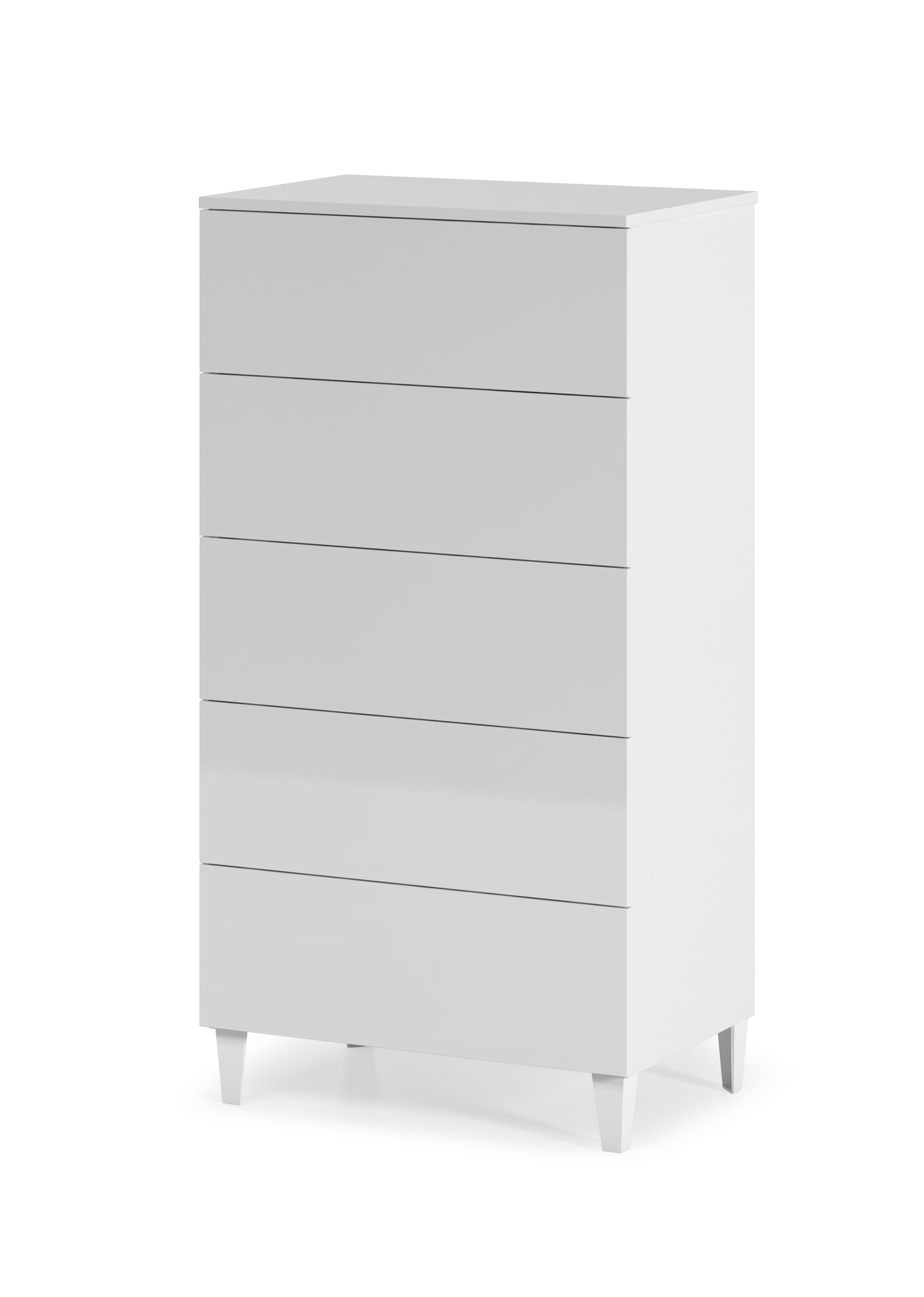 Cajonera kit 5 cajones serie loft blanca brillo 117x61x40cm (altxanchoxfondo cm)