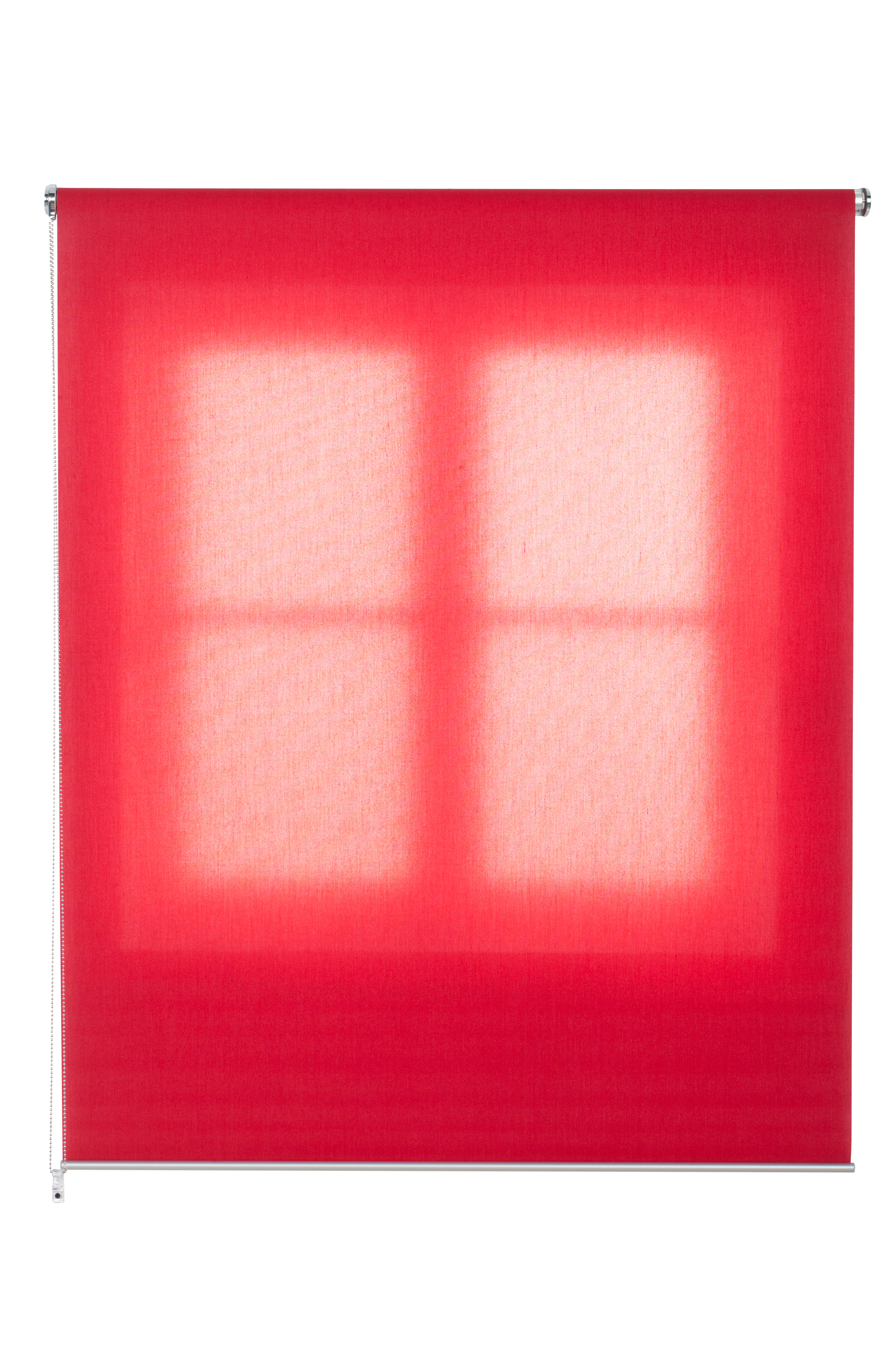 Estor enrollable translúcido con cadena miranda poliéster liso rojo de 124x250cm