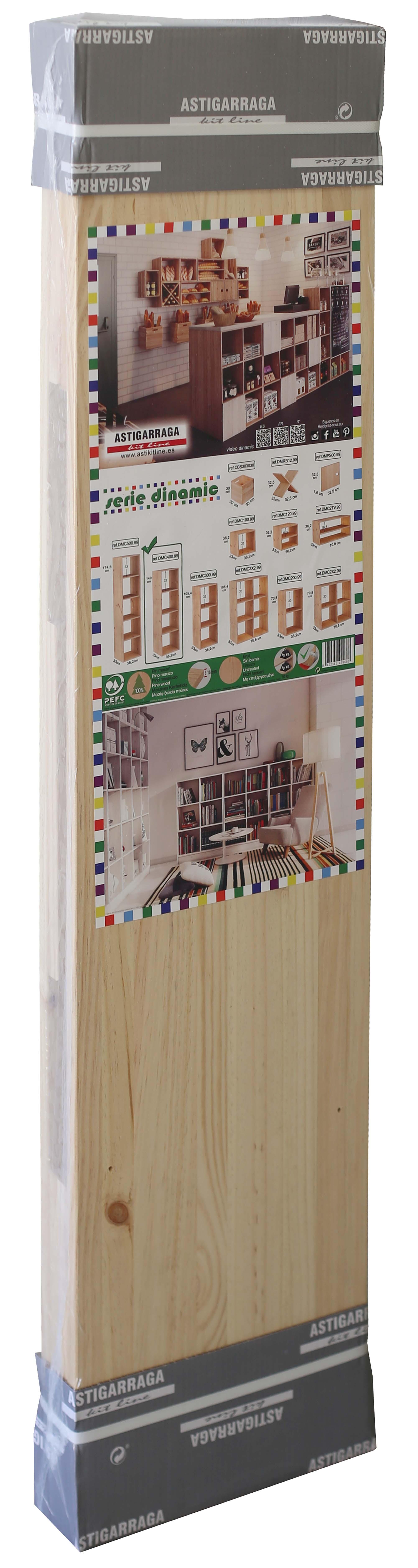 Estantería de madera en kit Dinamic de 36,2x140x33 cm y 50 kg max, por balda - 11