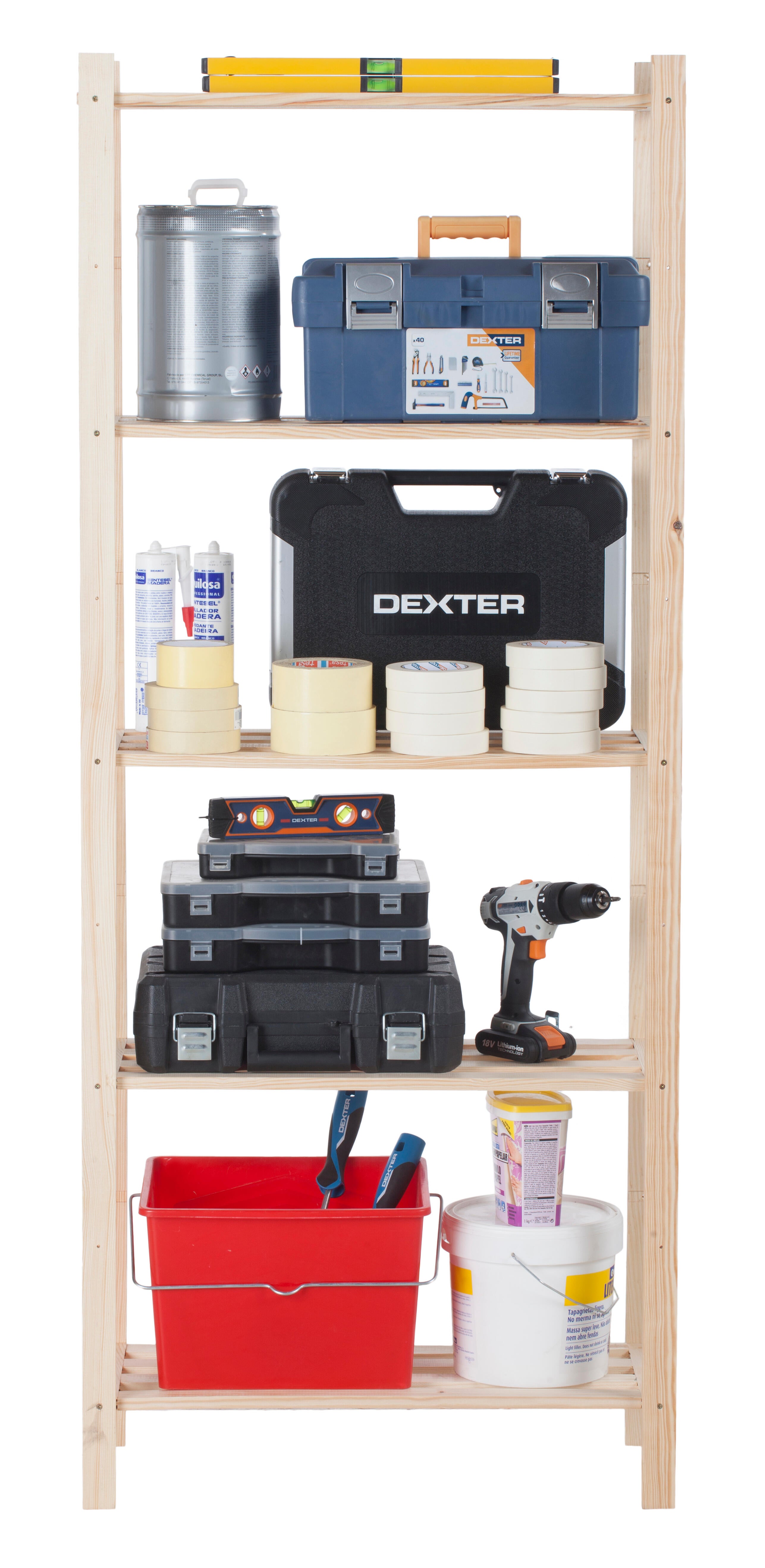 Estante de pinho 5 prateleiras 70x30x170 cm 30 kg - 11