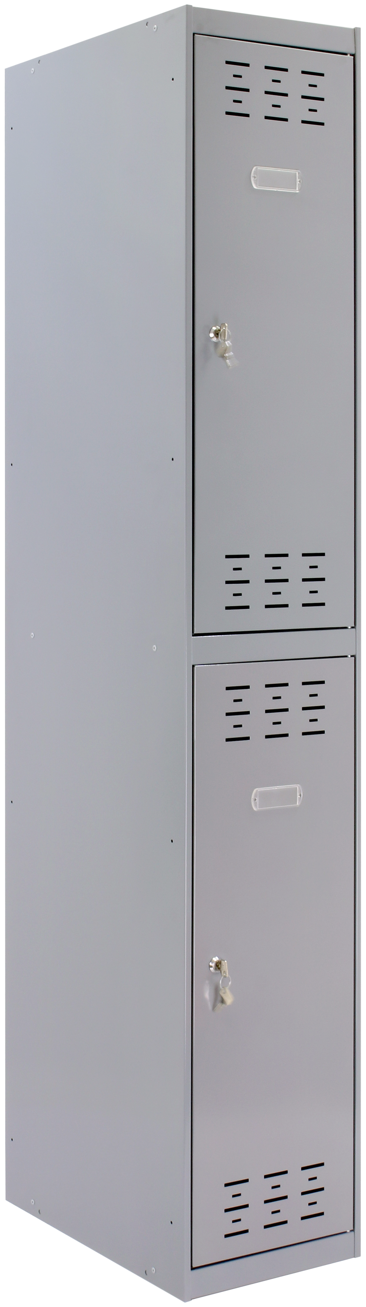 Taquilla biplaza tandem de acero 180x40x50 cm montada color gris 2 puertas