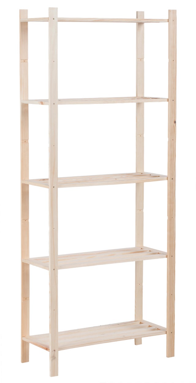 Estante de pinho 5 prateleiras 70x30x170 cm 30 kg