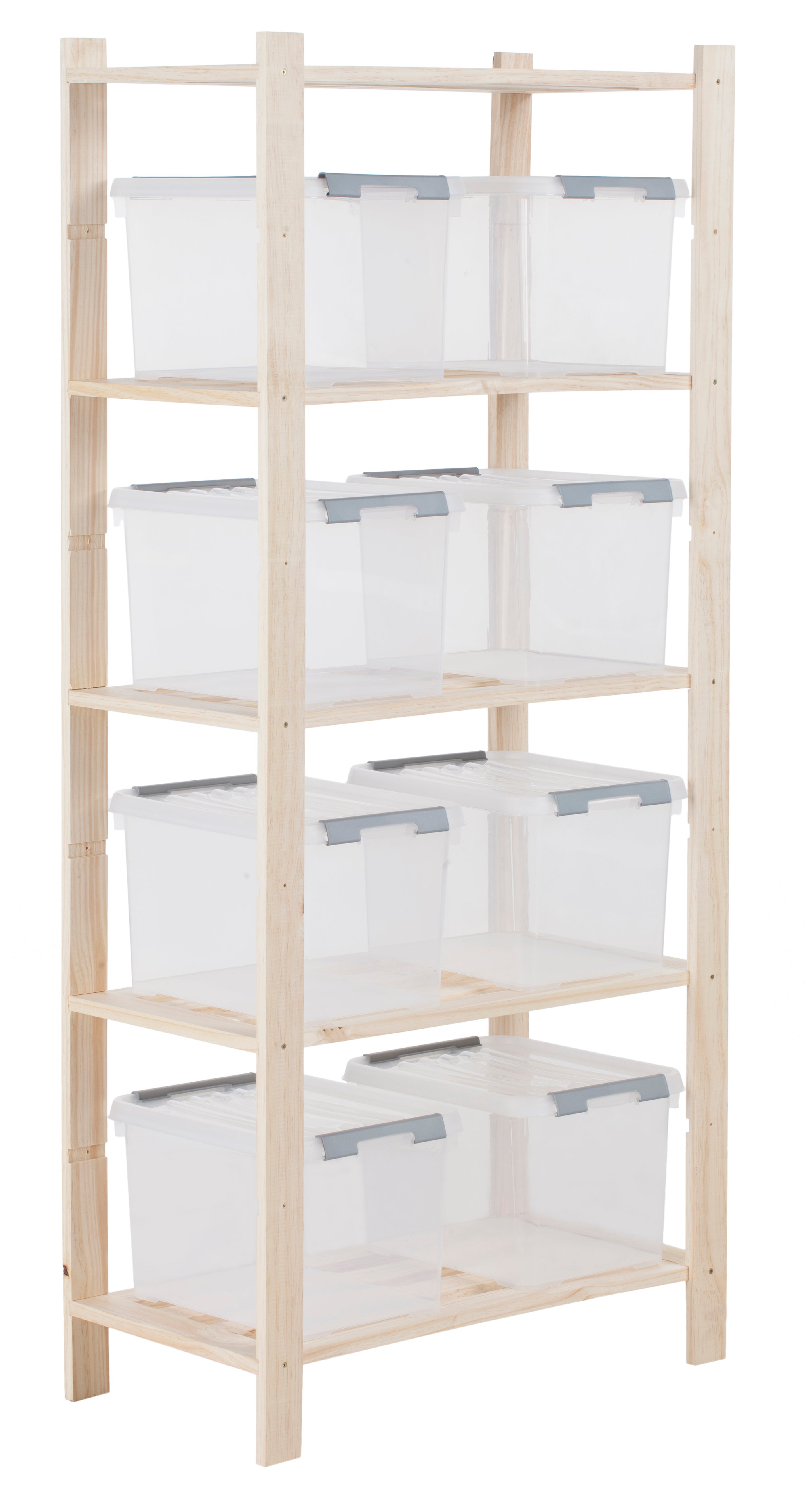 Estantería de madera de pino macizo con 5 baldas 170x75x40cm 250 Kg - 6