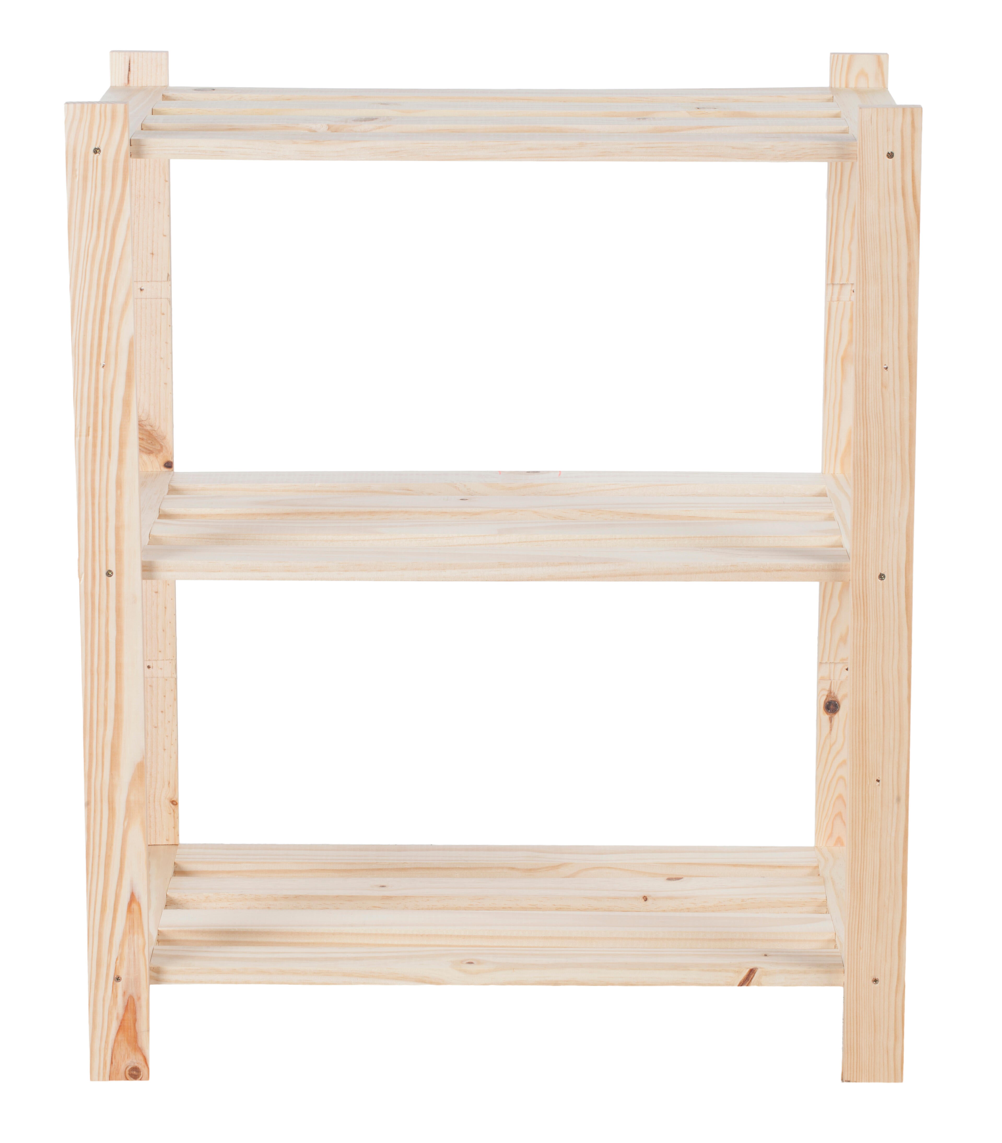 Estantería de madera de pino macizo 3 baldas 90x75x40cm 150Kg - 5