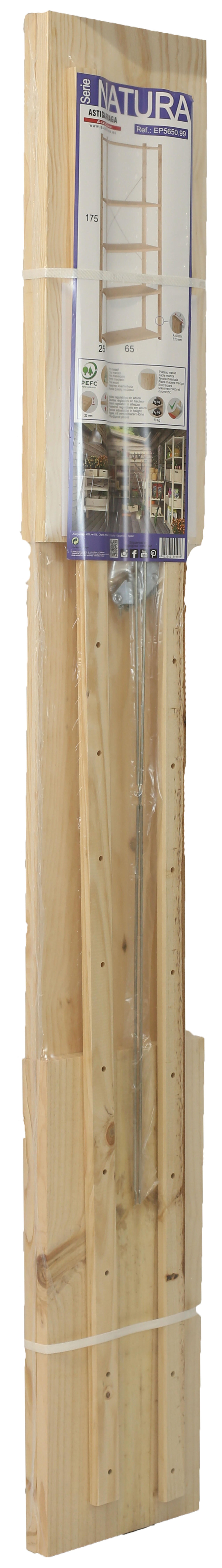 Estantería de madera en pino macizo ASTIGARRAGA 171x65x25cm - 4