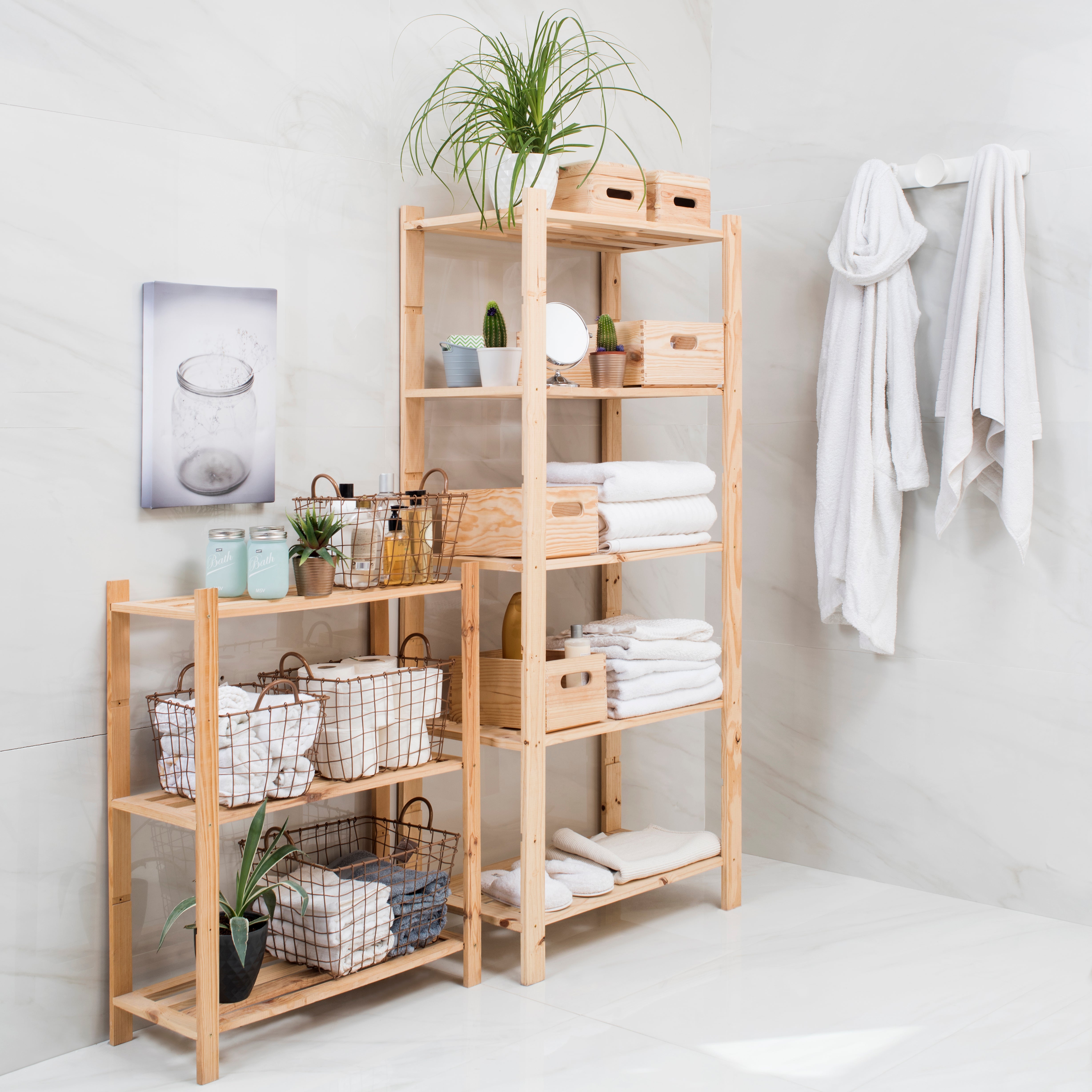 Estantería de madera de pino macizo con 5 baldas 170x75x40cm 250 Kg - 3