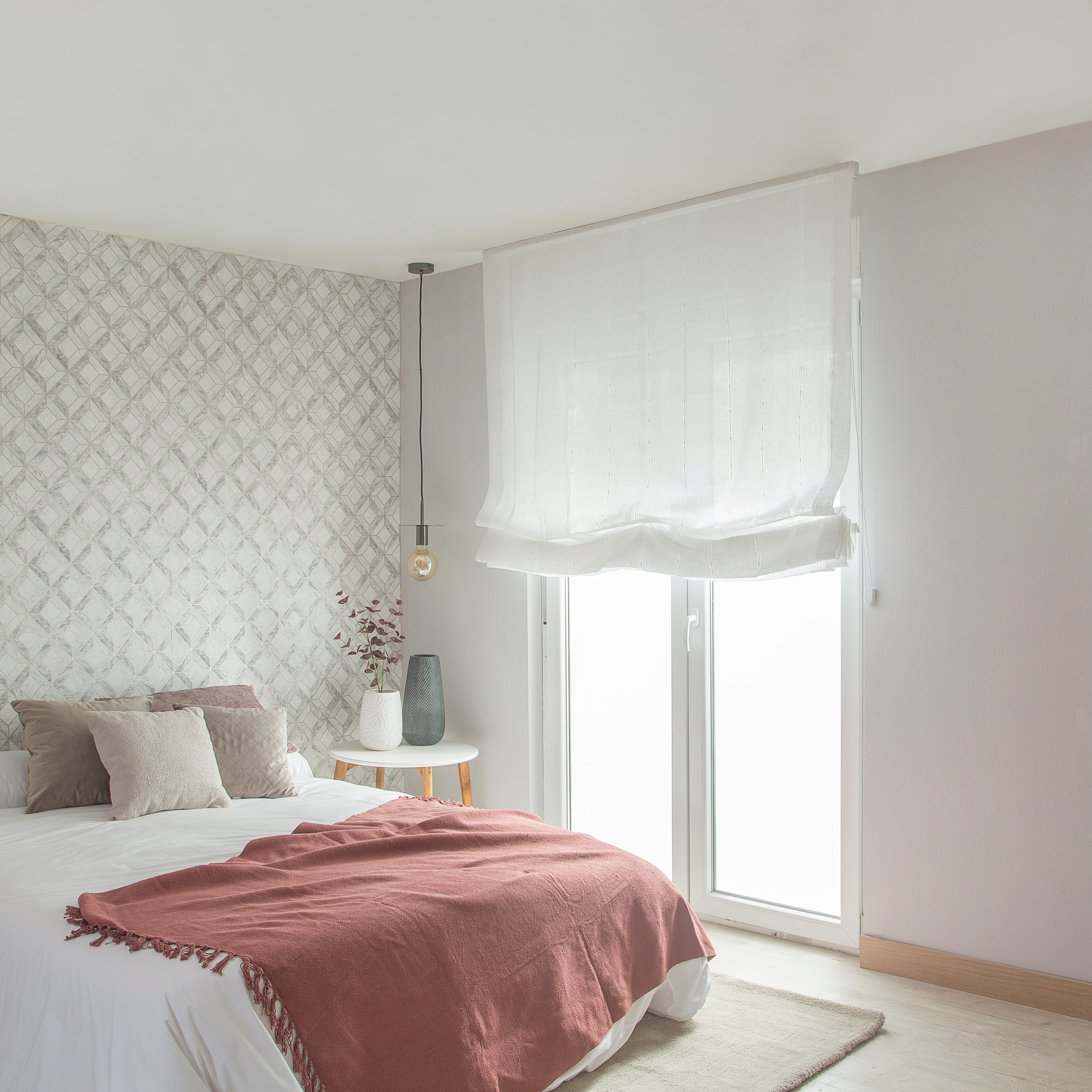 Estor plegable paqueto bolonia blanco de 150x250 cm