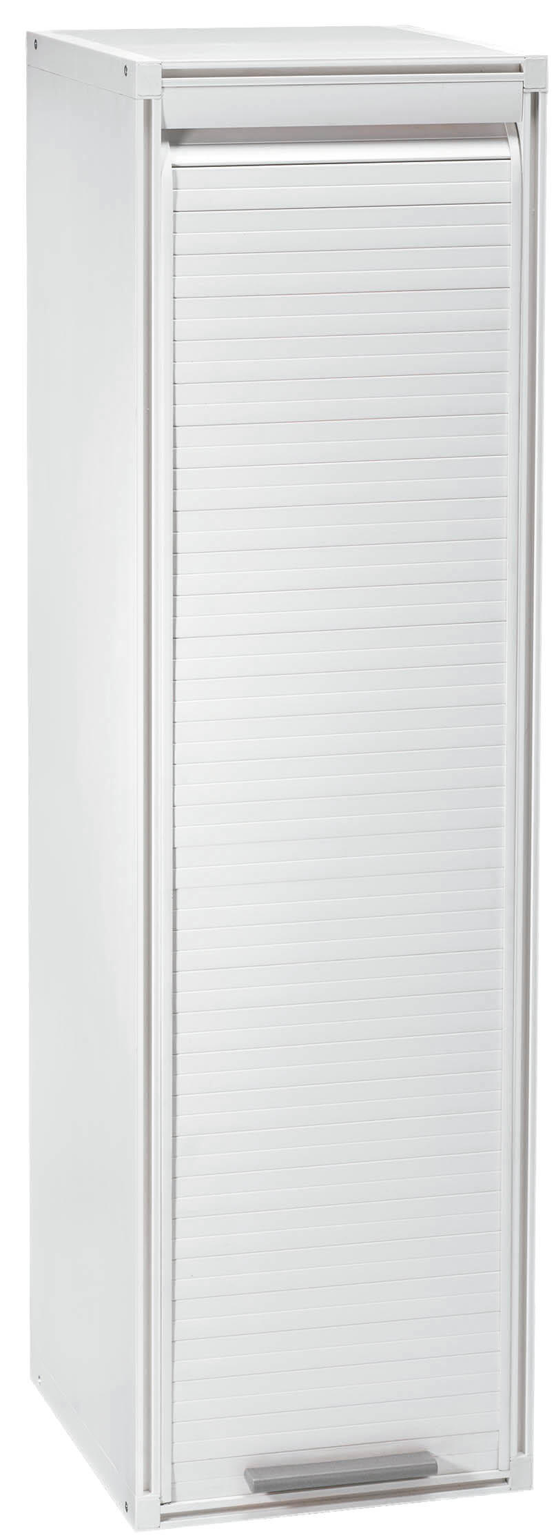 Armario alto baldas de resina 33x120x35 cm color blanco 1 persiana