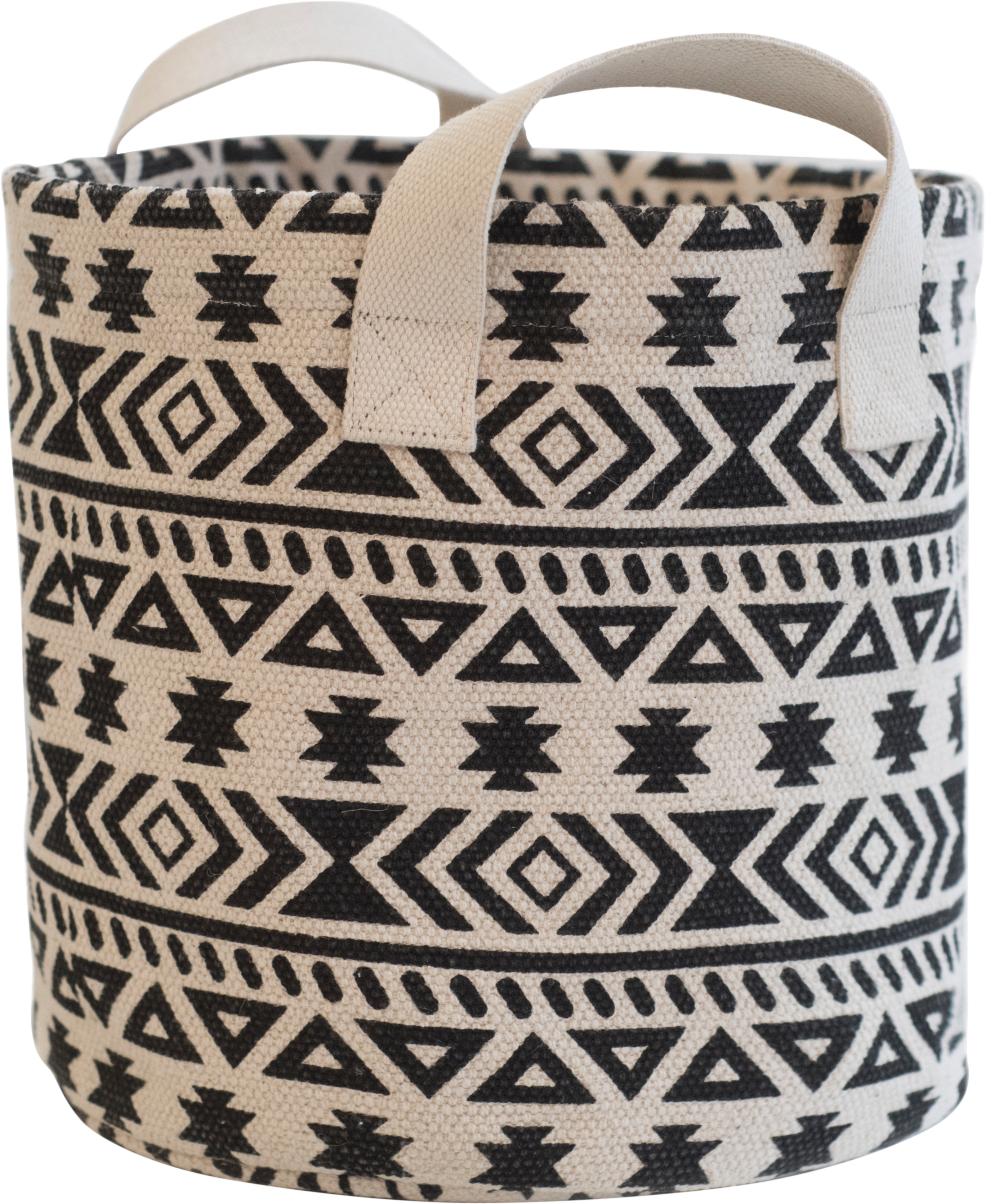Cesta decorativa basket etnico blanco y negro 30x30x30 cm