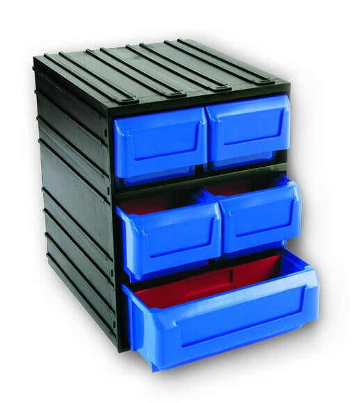 Organizador de tornillos de polipropileno con 5 cajones de 32.1x24.5x29.1 cm